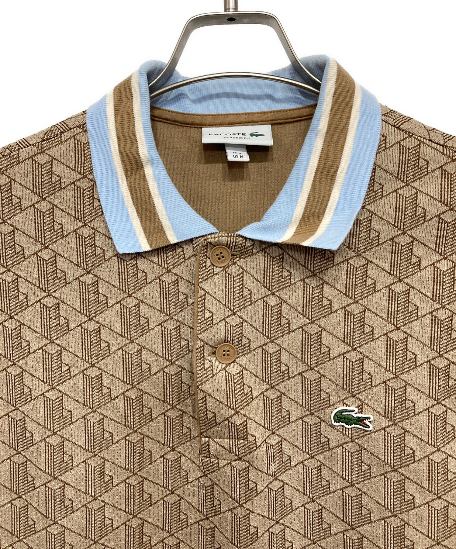 中古・古着通販】LACOSTE (ラコステ) モノグラムジャカードポロシャツ 