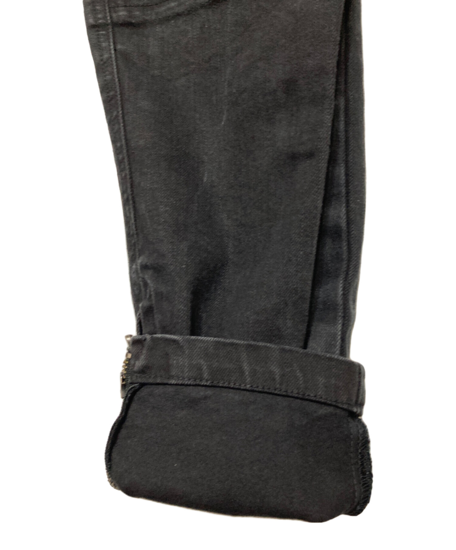 【中古】ユリウス × コルティナー CORTINA デニムパンツ ジーンズ スリム アンクル丈 1 S 黒 ブラック メンズ 中古・古着通販】JULIUS (ユリウス) アークドデニムパンツ ブラック