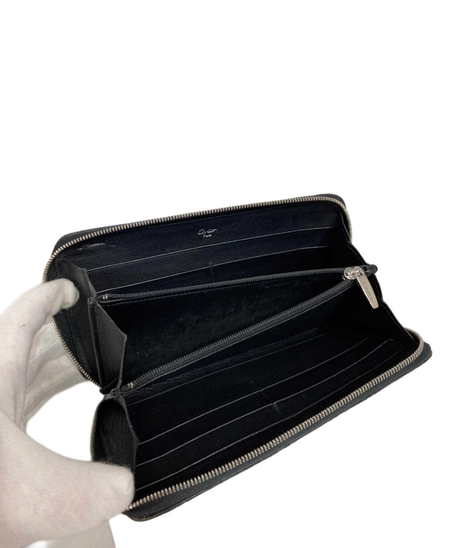 中古・古着通販】Cartier (カルティエ) パテントレザー長財布 ブラック 