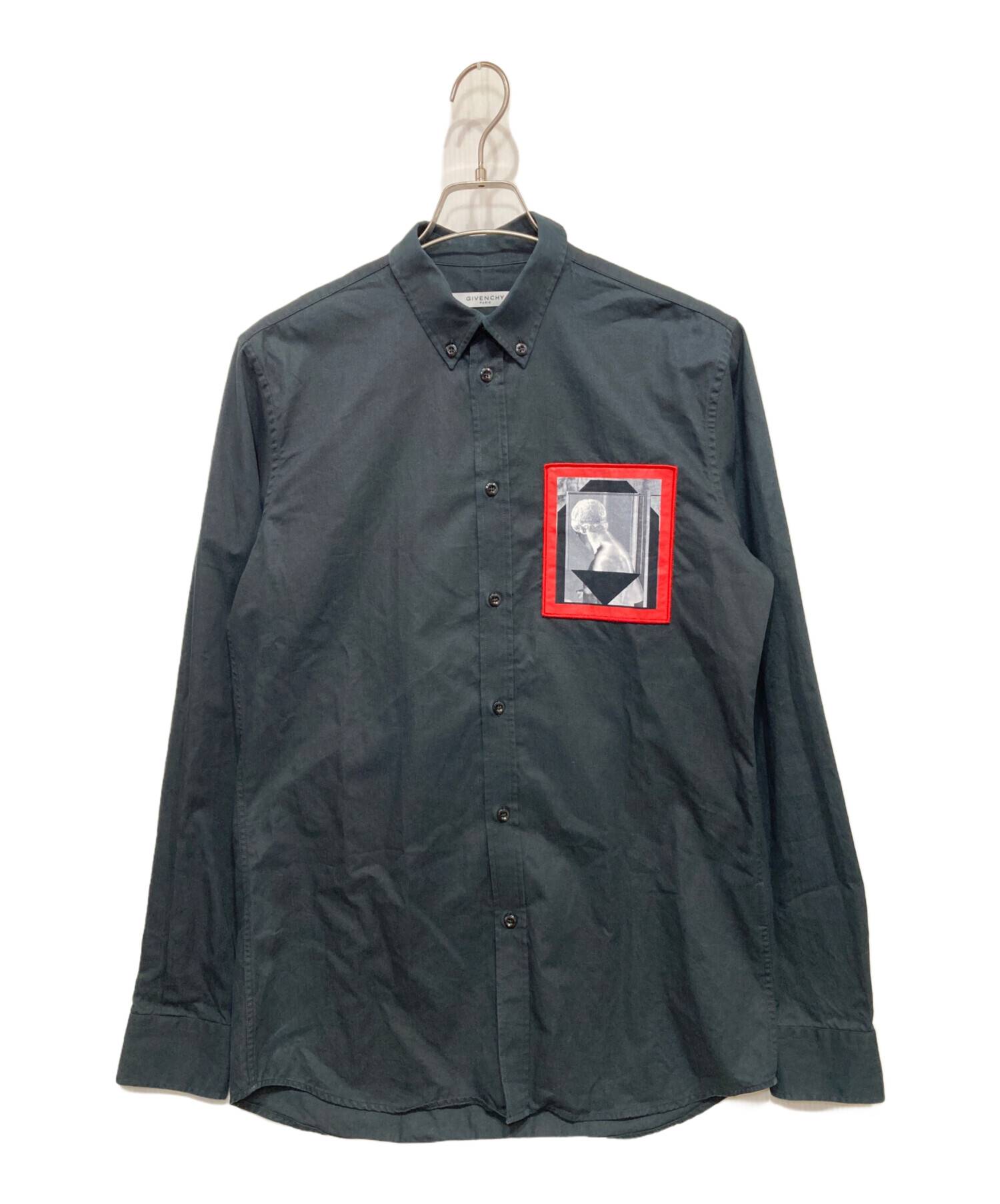 ジバンシィ バックロゴプリント 長袖シャツ ブラック 40 中古・古着通販】GIVENCHY (ジバンシィ) マリアバックプリントシャツ