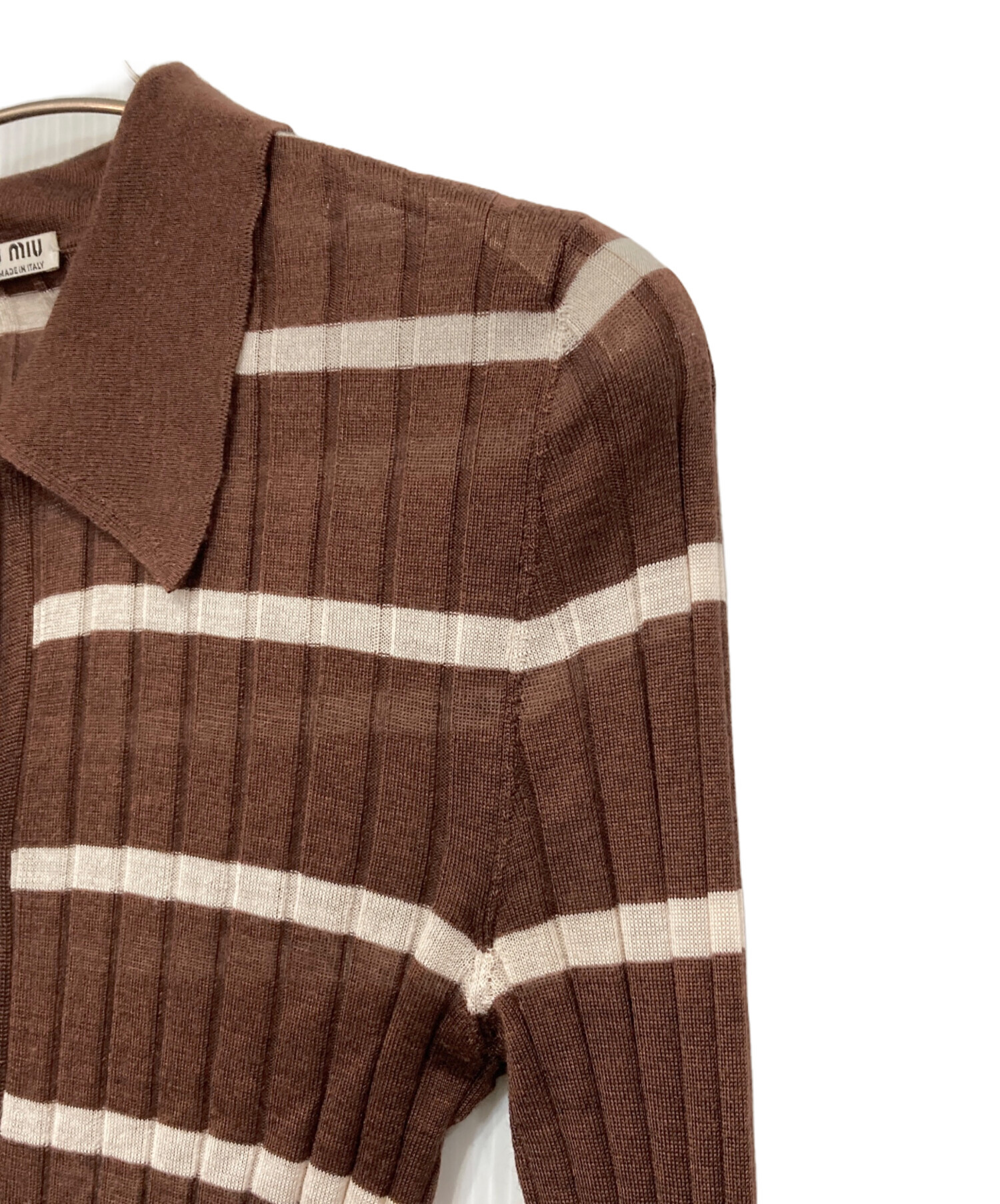 中古・古着通販】MIU MIU (ミュウミュウ) ボーダーカーディガン