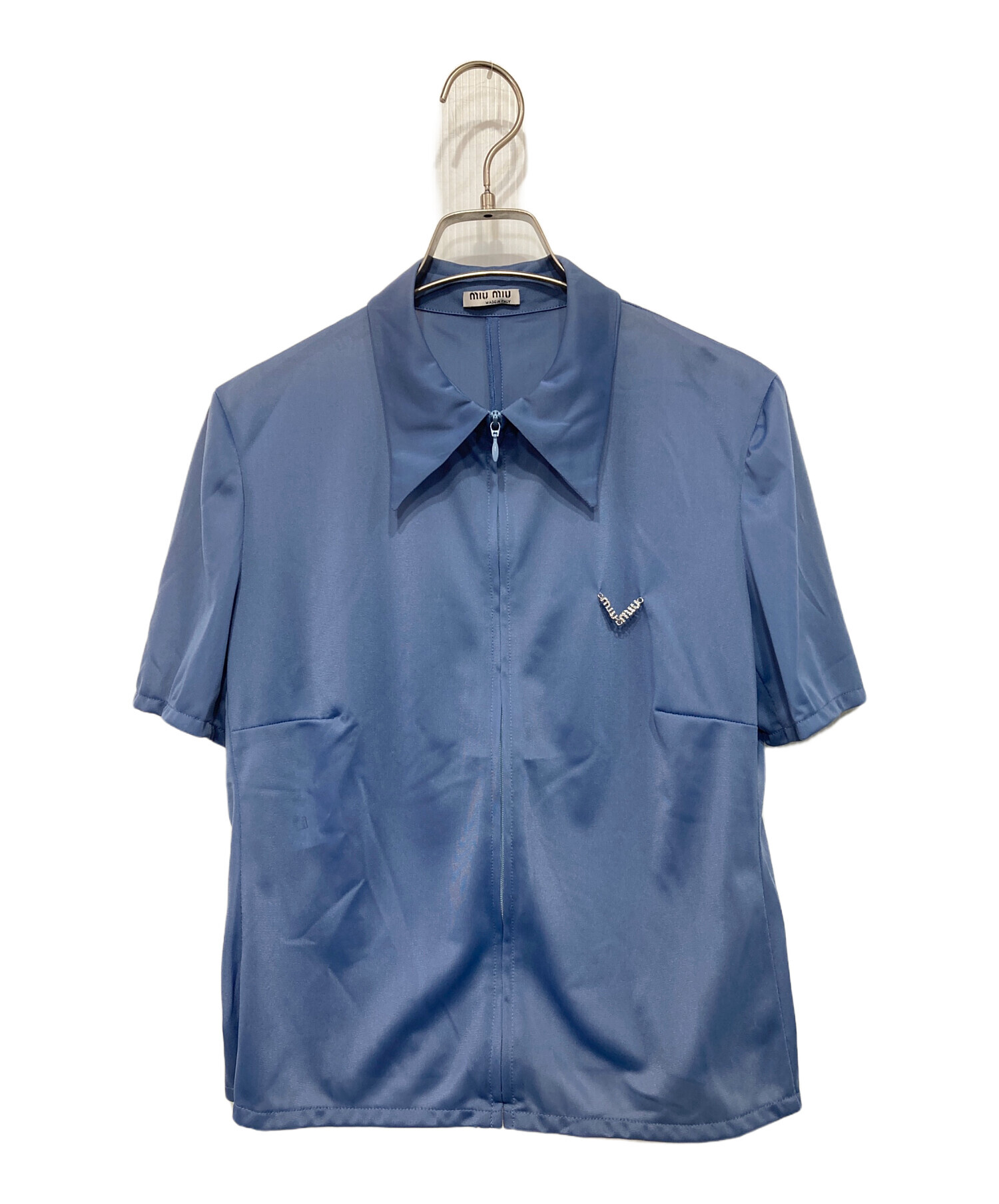 中古・古着通販】MIU MIU (ミュウミュウ) Zipped Front Cropped Shirt