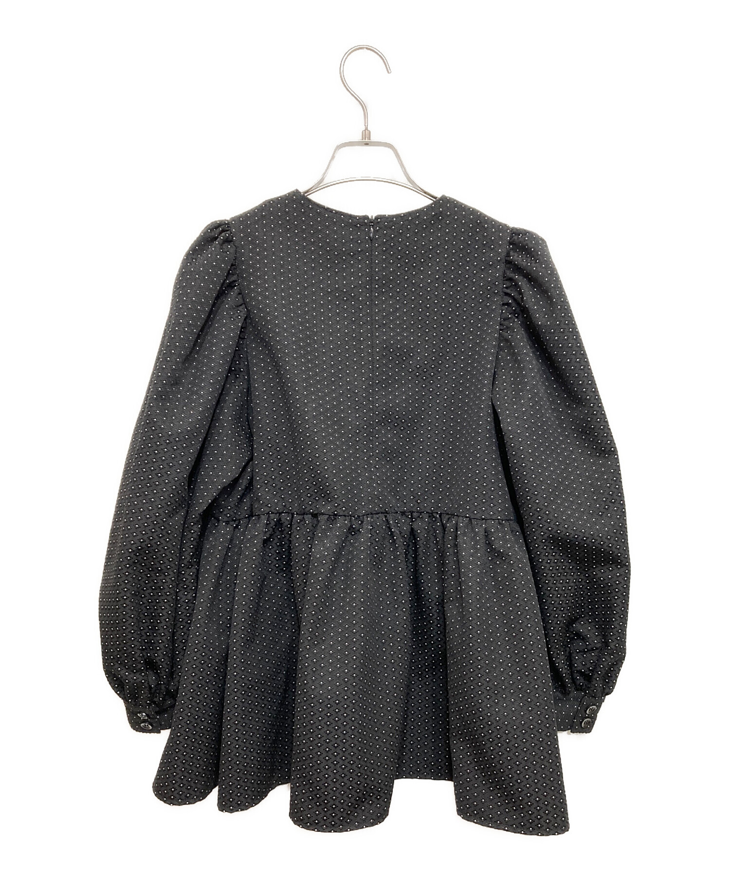 中古・古着通販】OHGA (オオガ) パターンブラウス ブラック サイズ:F 