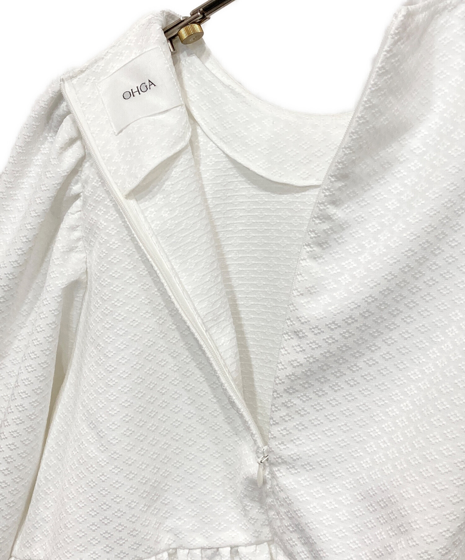 中古・古着通販】OHGA (オオガ) パターンブラウス ホワイト サイズ:F
