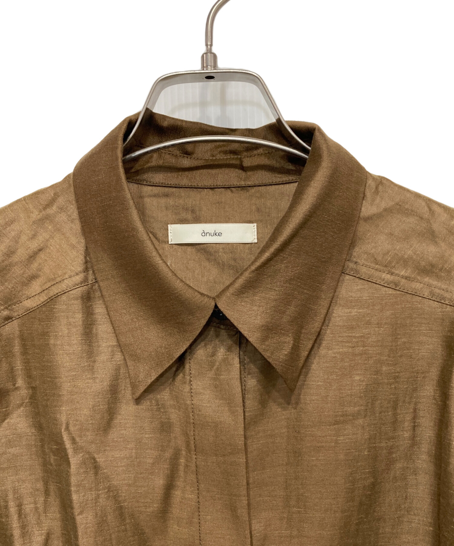中古・古着通販】anuke (アンヌーク) Halfsleeve Box Shirts ブラウン