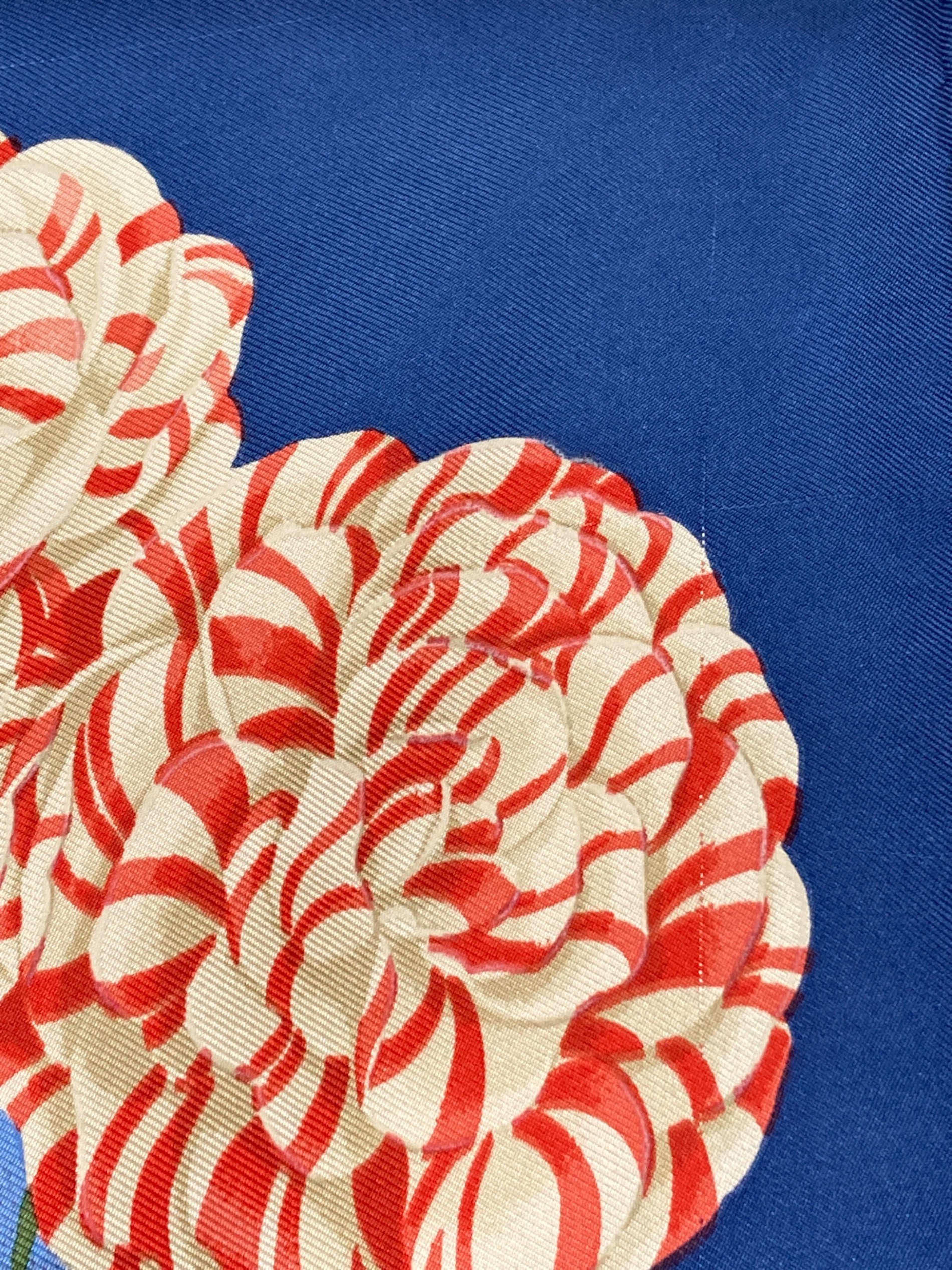 中古・古着通販】GUCCI (グッチ) プリント大判シルクスカーフ ブルー