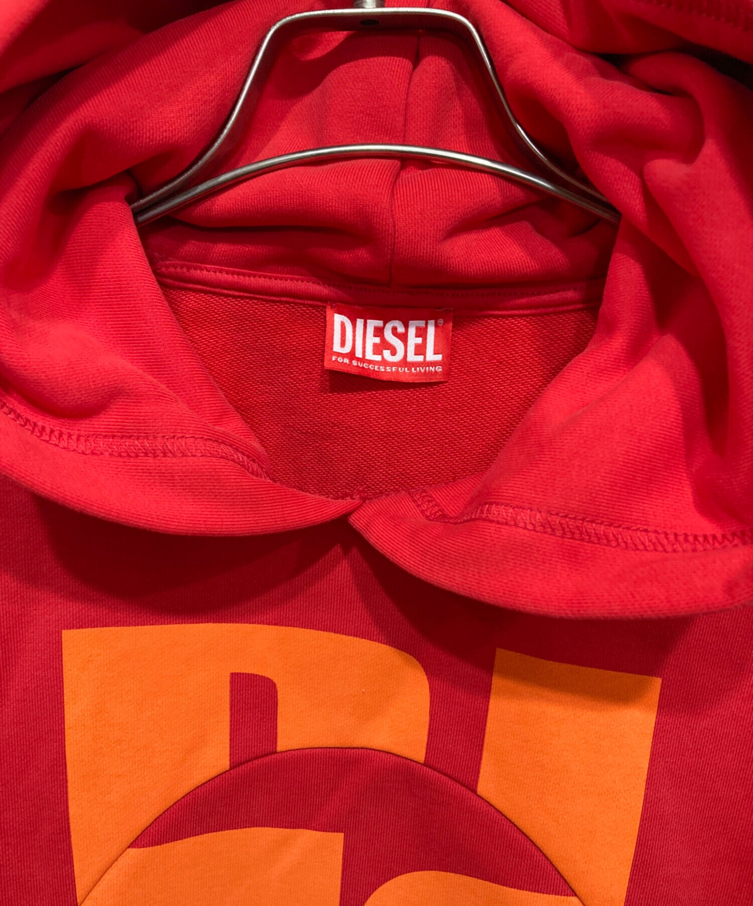 中古・古着通販】DIESEL (ディーゼル) プリントパーカー オレンジ 