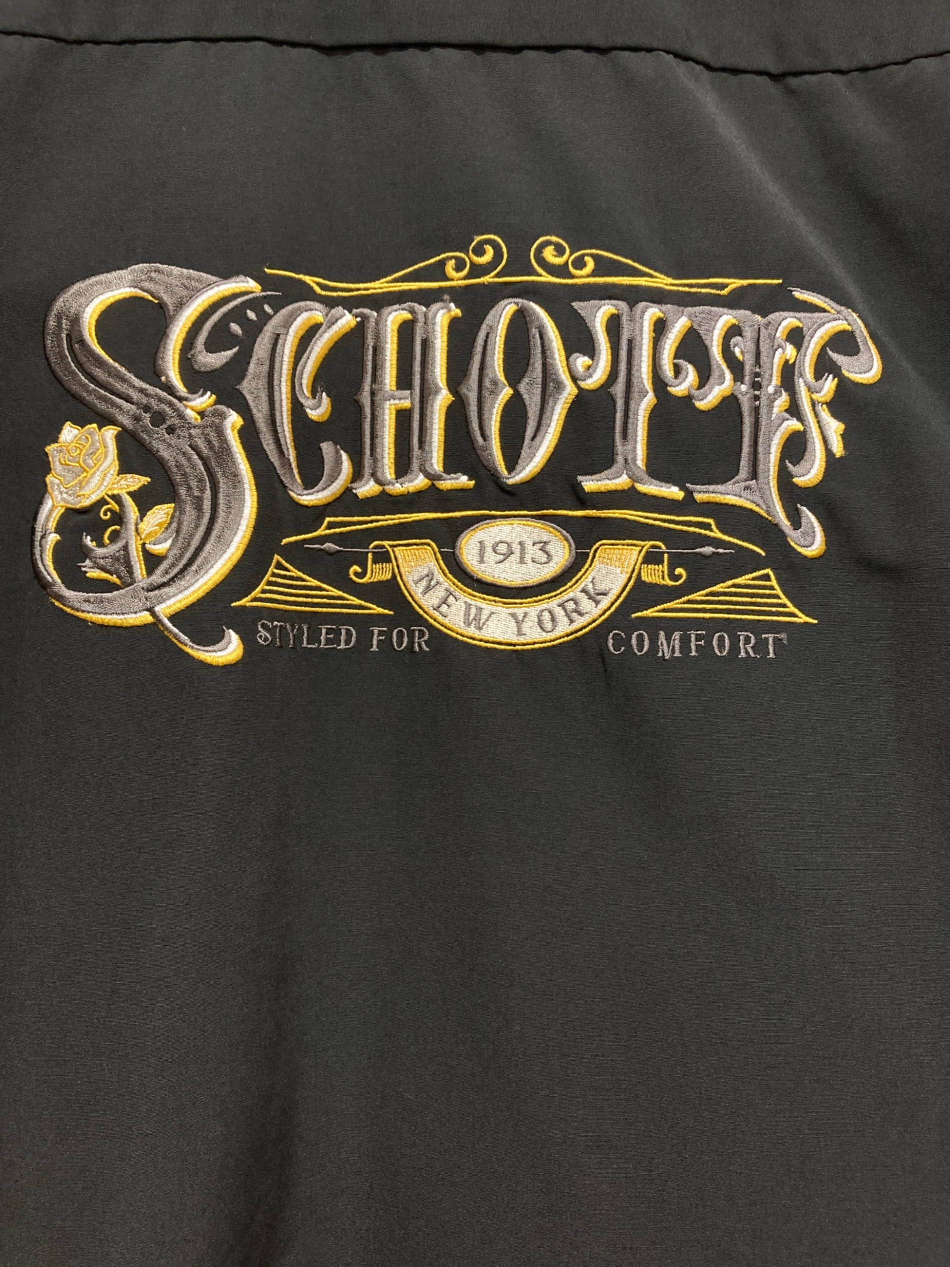 中古・古着通販】Schott (ショット) 半袖刺繍シャツ ブラック サイズ