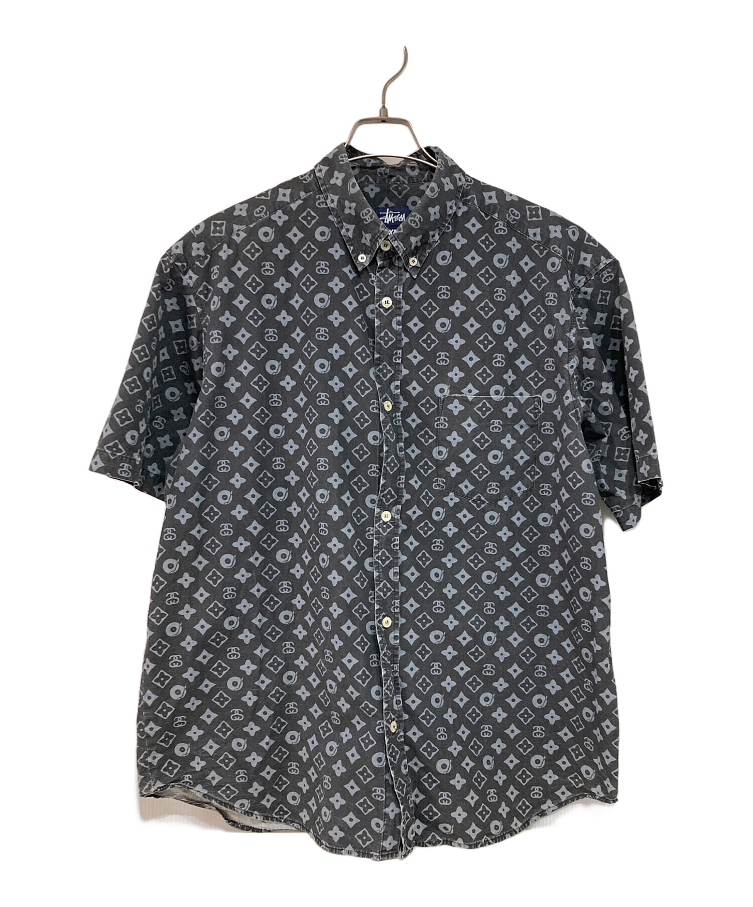 中古・古着通販】stussy (ステューシー) モノグラム ボタンダウン 半袖