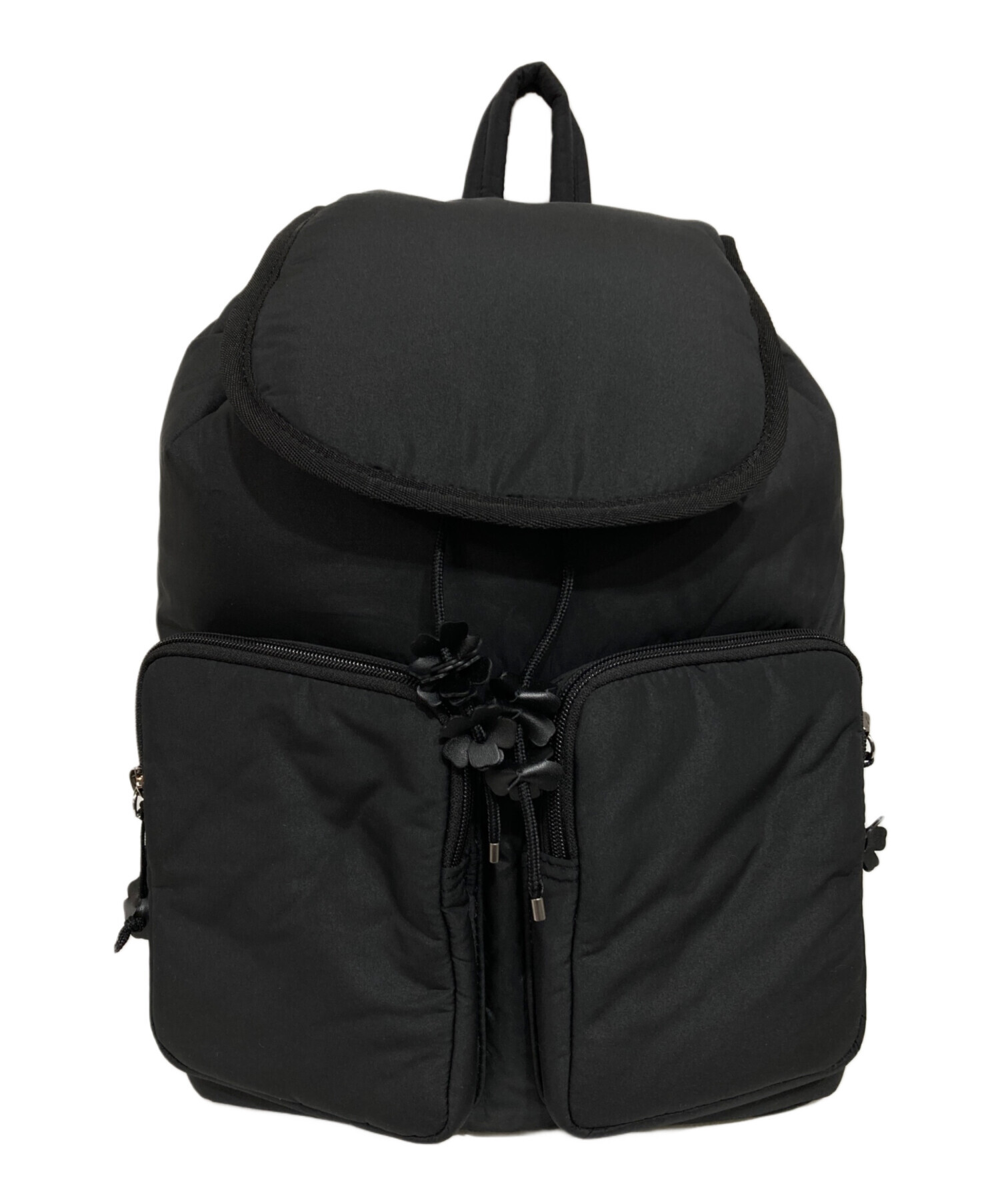 tht threetimesキルティング ブラック リュックサック threetimes(スリータイムズ) threetimes acorn キルティング