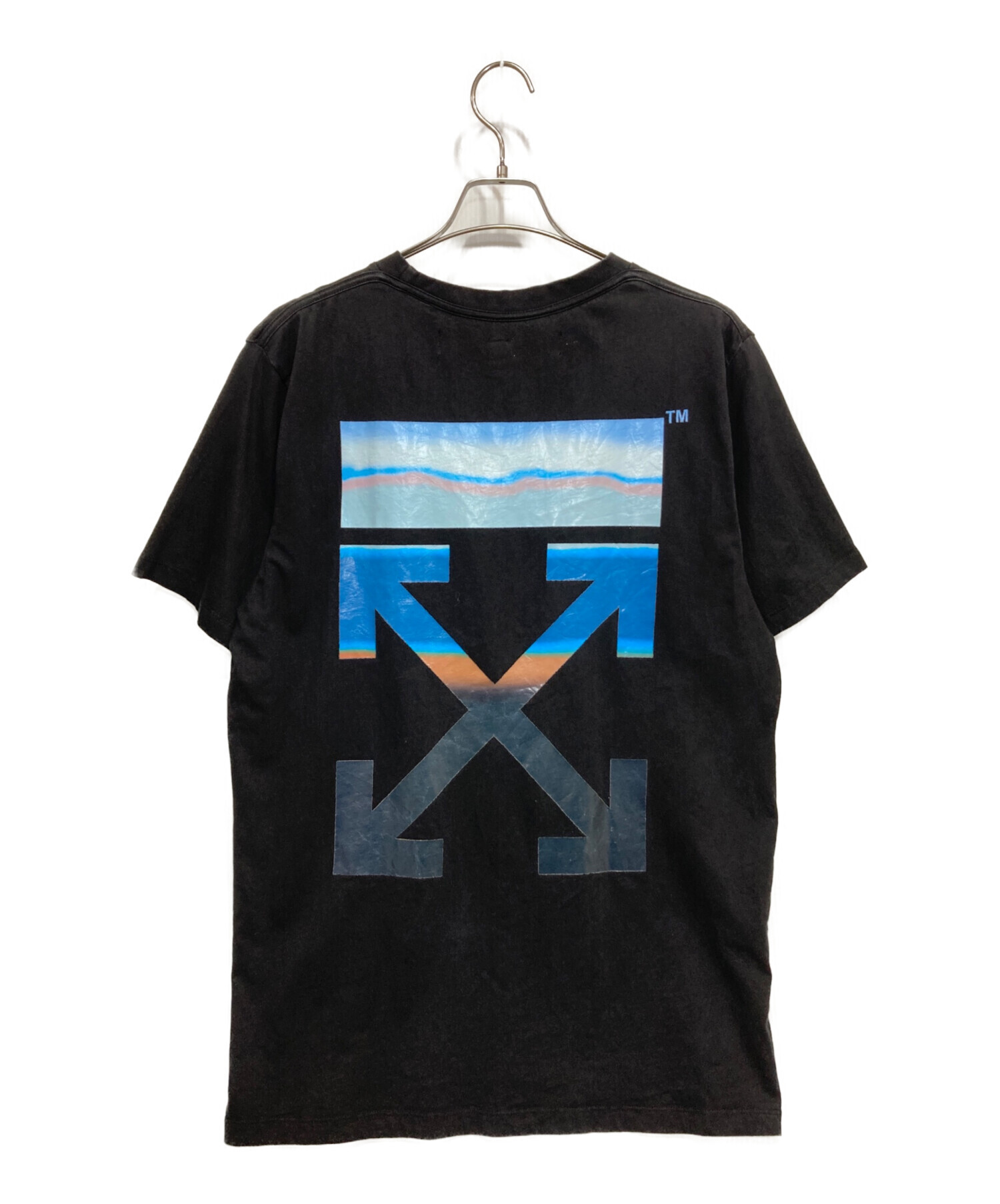 中古・古着通販】OFFWHITE (オフホワイト) プリントTシャツ ブラック