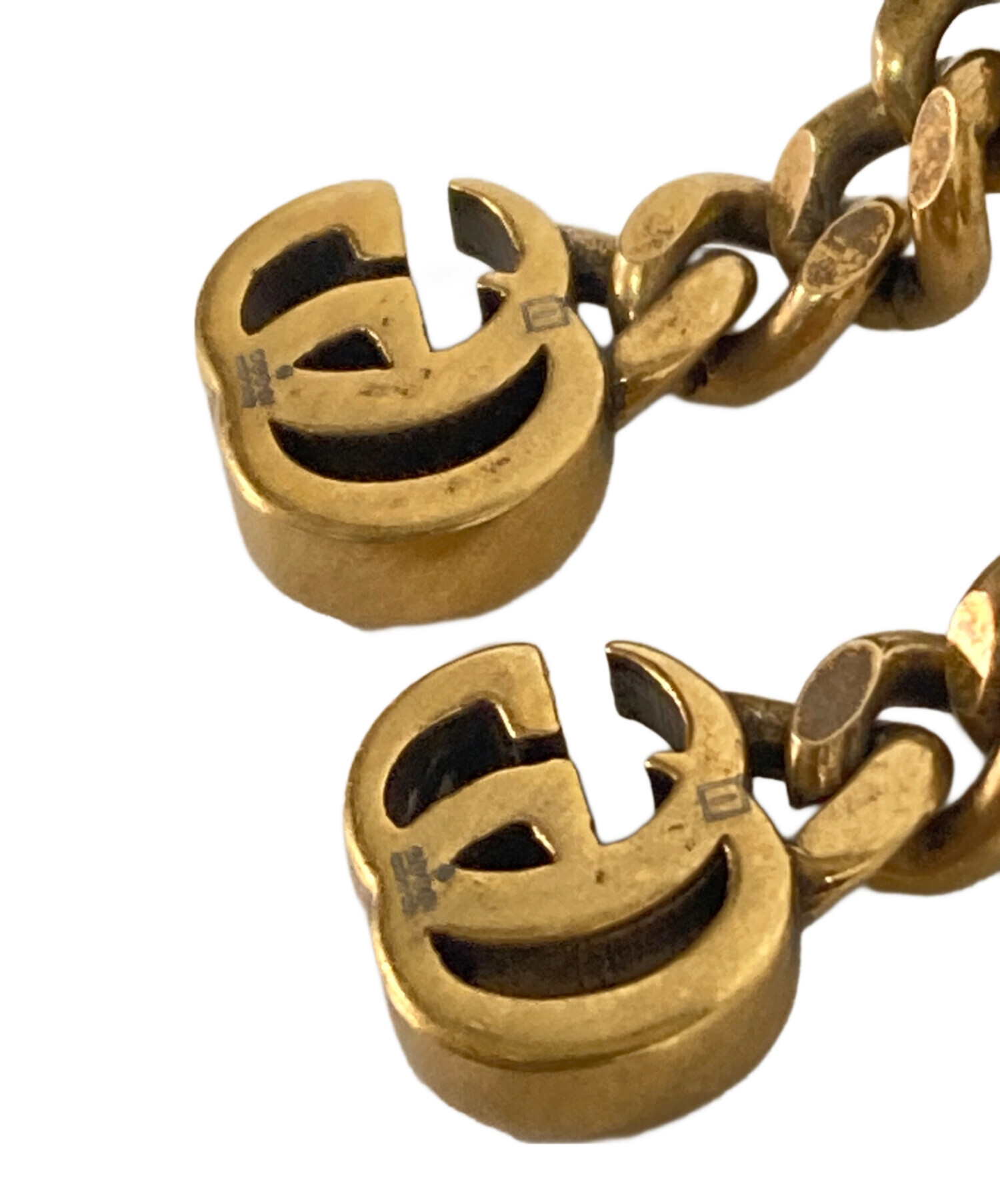 中古・古着通販】GUCCI (グッチ) クリアストーンGGピアス ゴールド