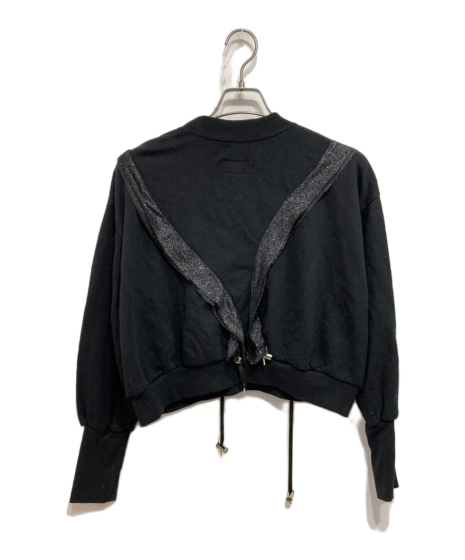 中古・古着通販】houga (ホウガ) クロップドフリルスエット ブラック