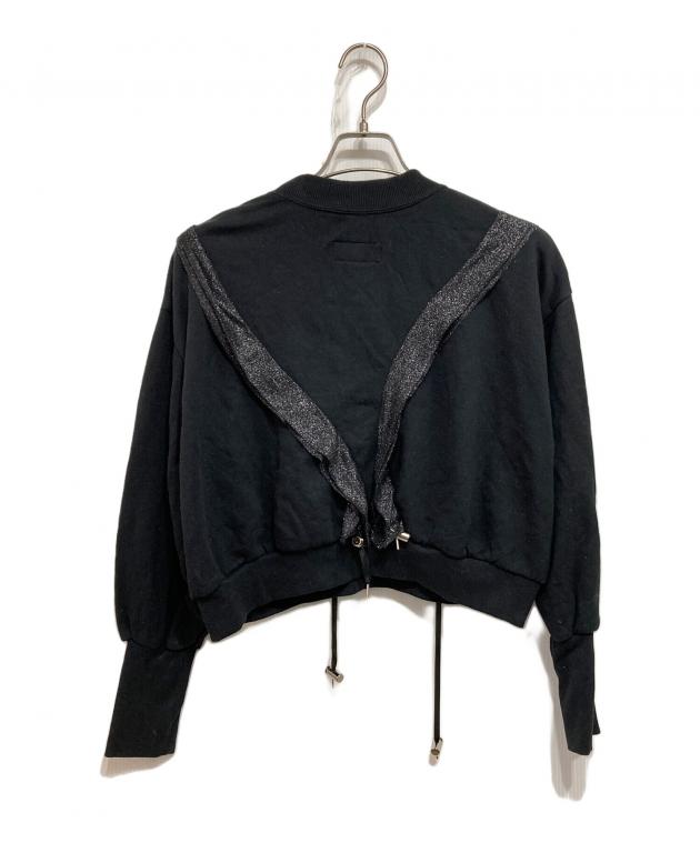 中古・古着通販】houga (ホウガ) クロップドフリルスエット ブラック