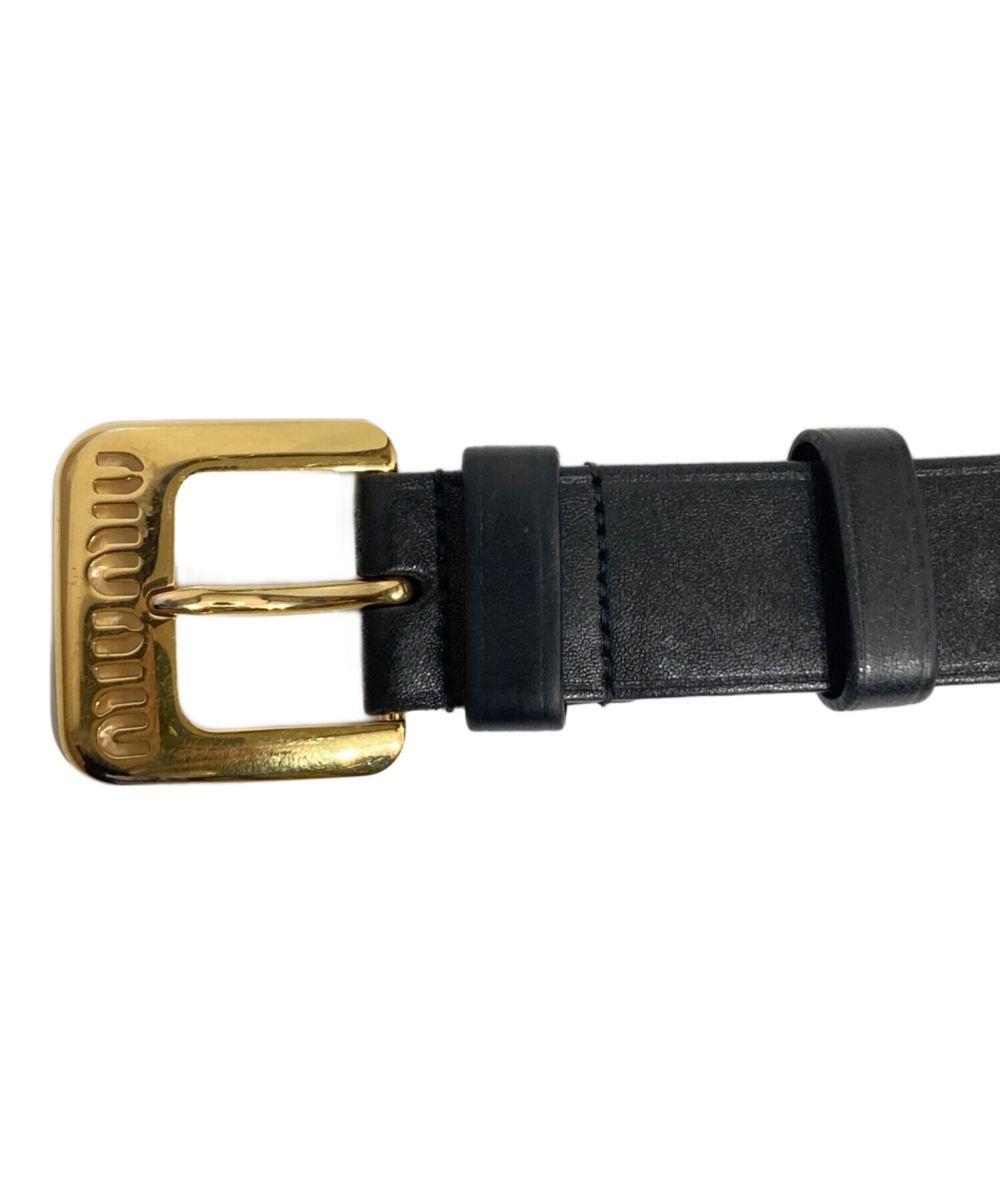 中古・古着通販】MIU MIU (ミュウミュウ) ロゴバックル ナッパレザー