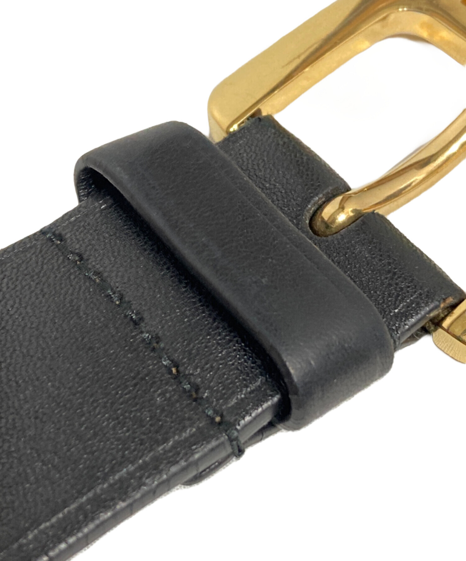 中古・古着通販】MIU MIU (ミュウミュウ) ロゴバックル ナッパレザー