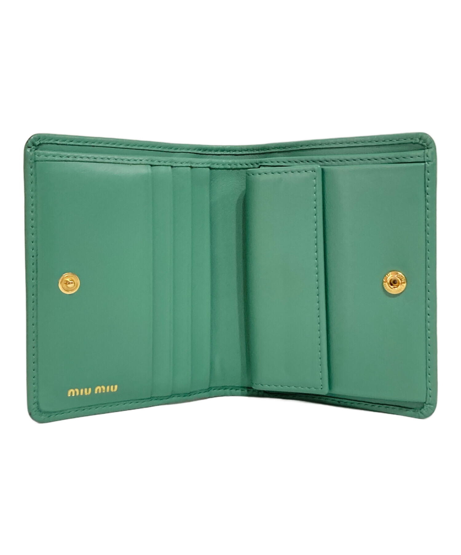 中古・古着通販】MIU MIU (ミュウミュウ) ロゴウォレット グリーン