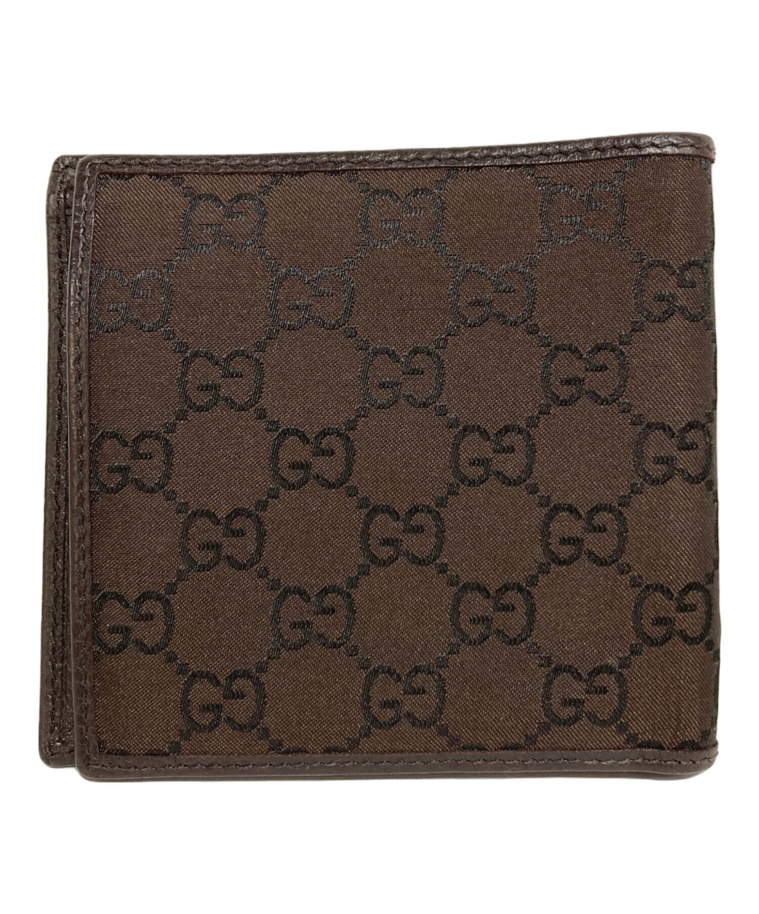 中古・古着通販】GUCCI (グッチ) GG二つ折り財布 ブラウン｜ブランド 