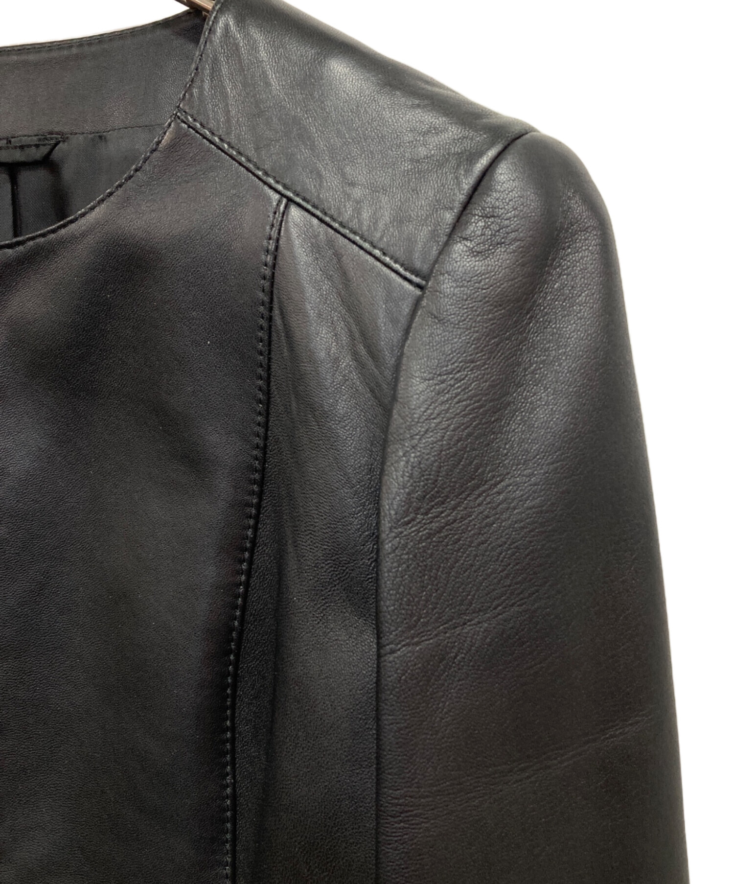 中古・古着通販】ANAYI (アナイ) レザージャケット ブラック サイズ:36