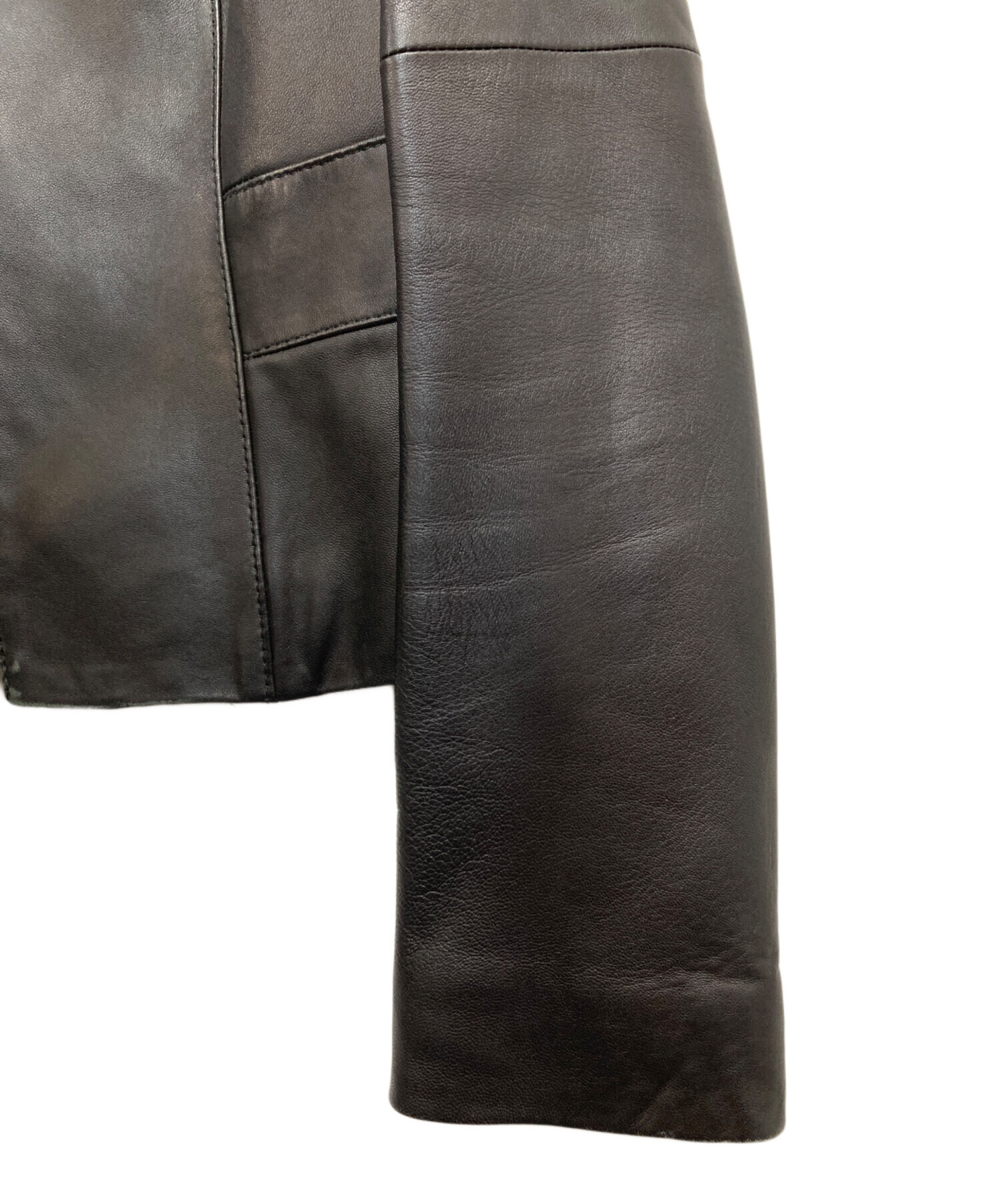 中古・古着通販】ANAYI (アナイ) レザージャケット ブラック サイズ:36