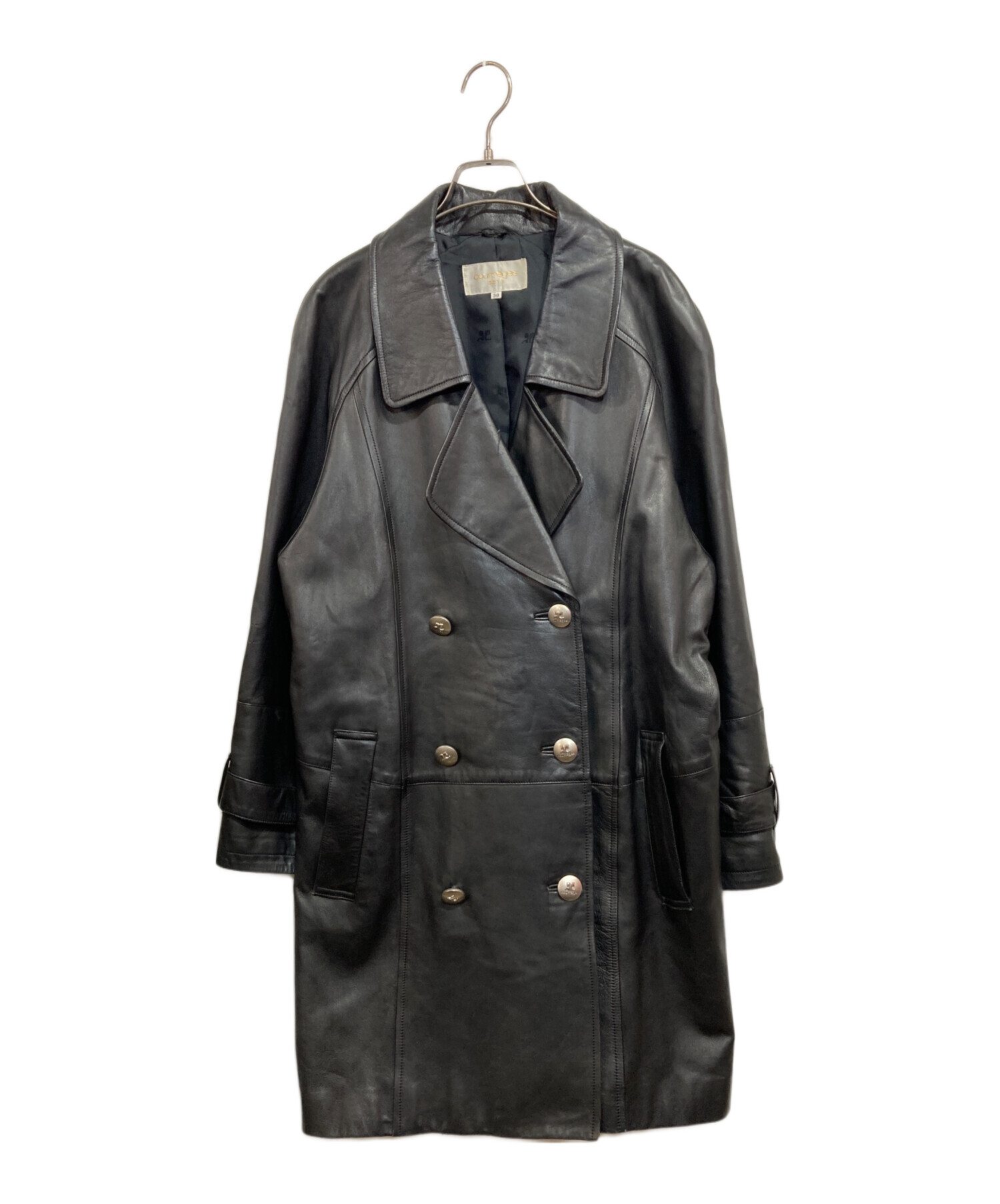 中古・古着通販】courreges (クレージュ) レザートレンチコート