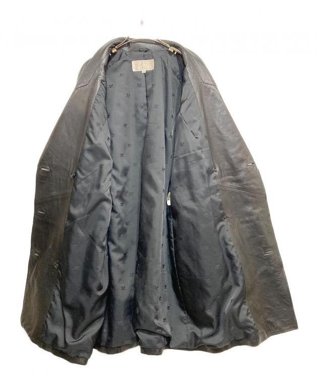 美品⭐️courreges レザートレンチコート シルバーボタン 黒　38 中古・古着通販】courreges (クレージュ) レザートレンチコート