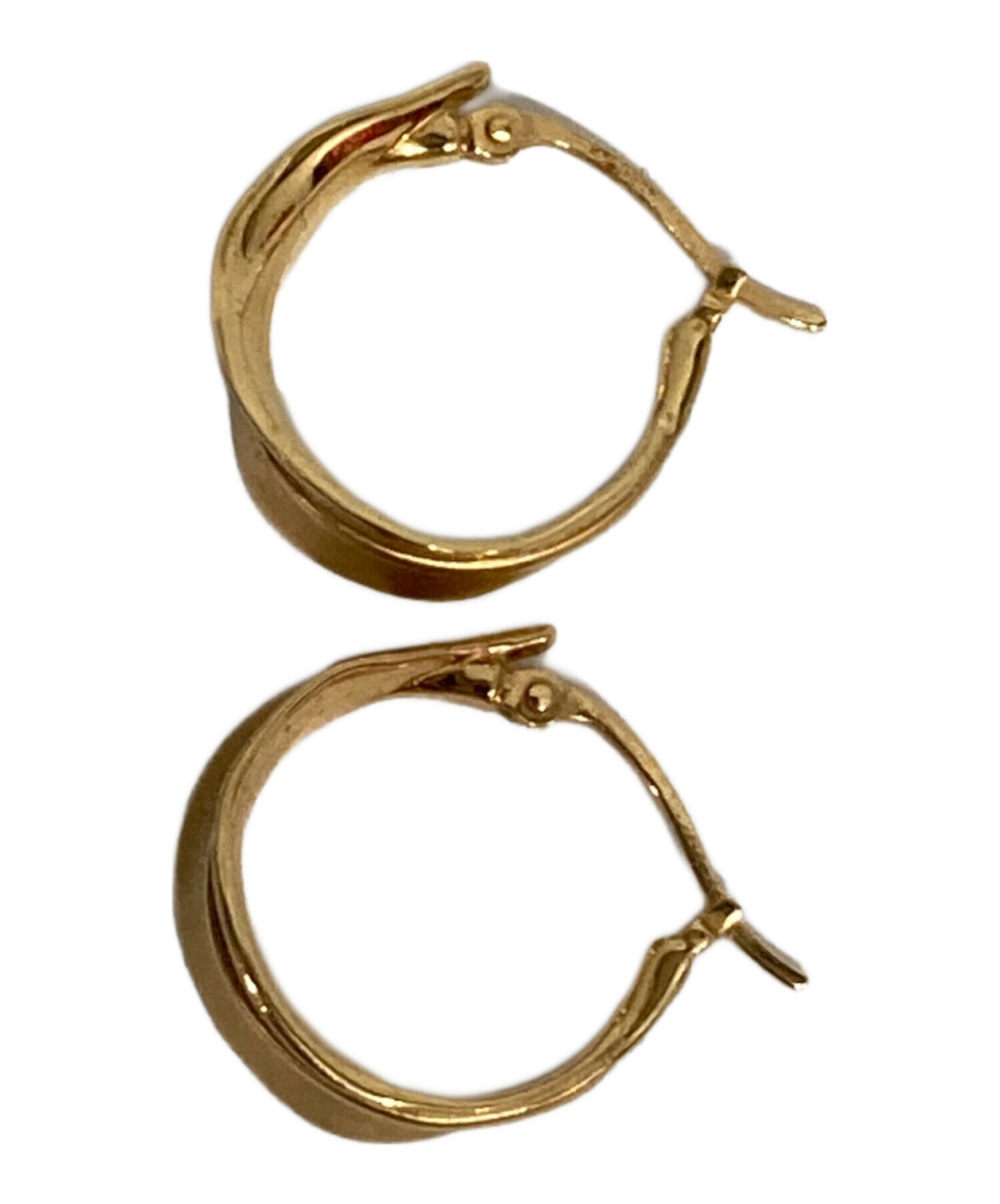 中古・古着通販】ete (エテ) リーフモチーフフープピアス ゴールド