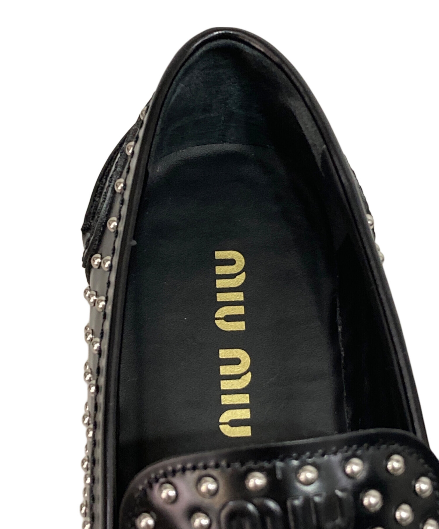 中古・古着通販】MIU MIU (ミュウミュウ) スタッズトリムローファー