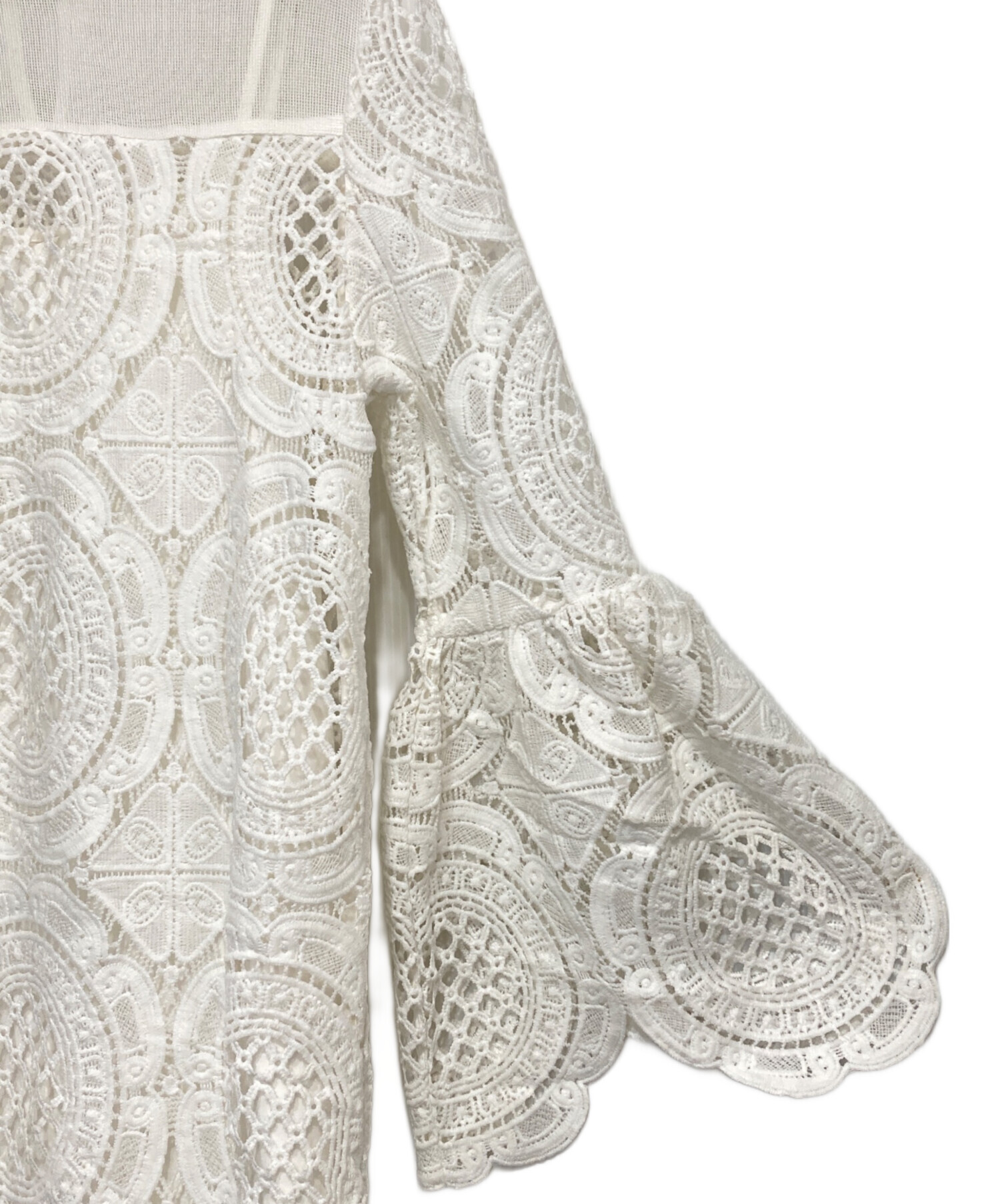 中古・古着通販】Ameri (アメリ) MEDI INDIAN BIG LACE DRESS ホワイト 