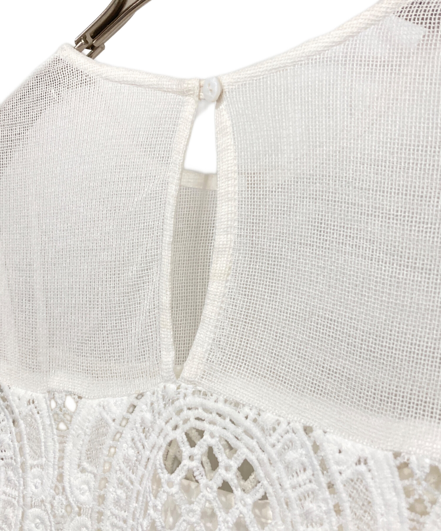 中古・古着通販】Ameri (アメリ) MEDI INDIAN BIG LACE DRESS ホワイト 