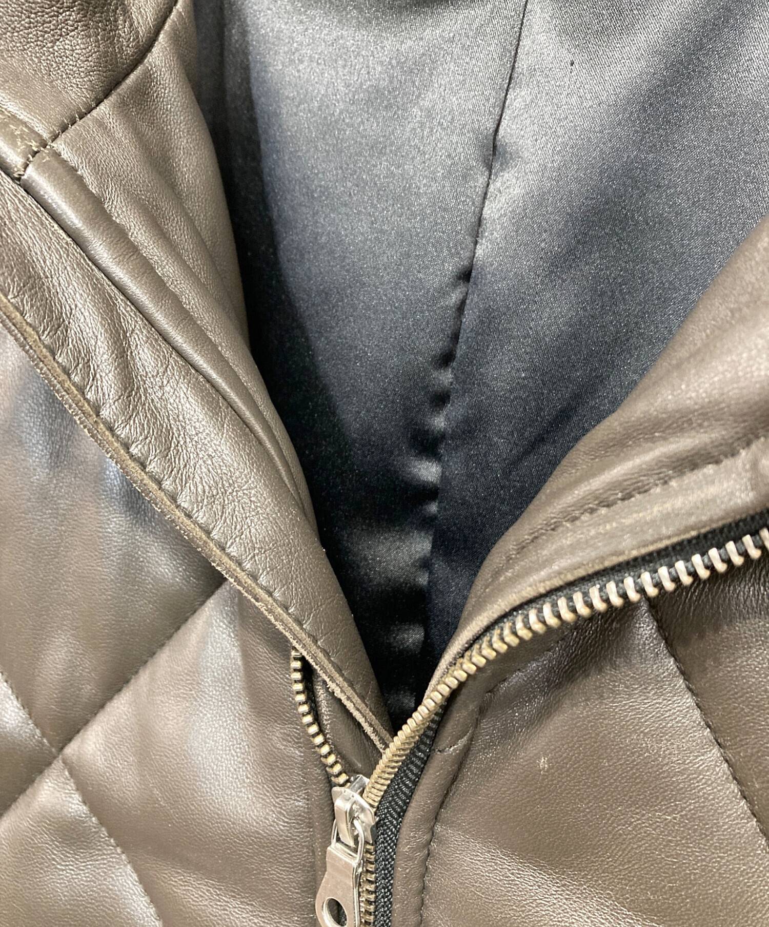 中古・古着通販】NO ID. (ノーアイディー) ラムレザージャケット