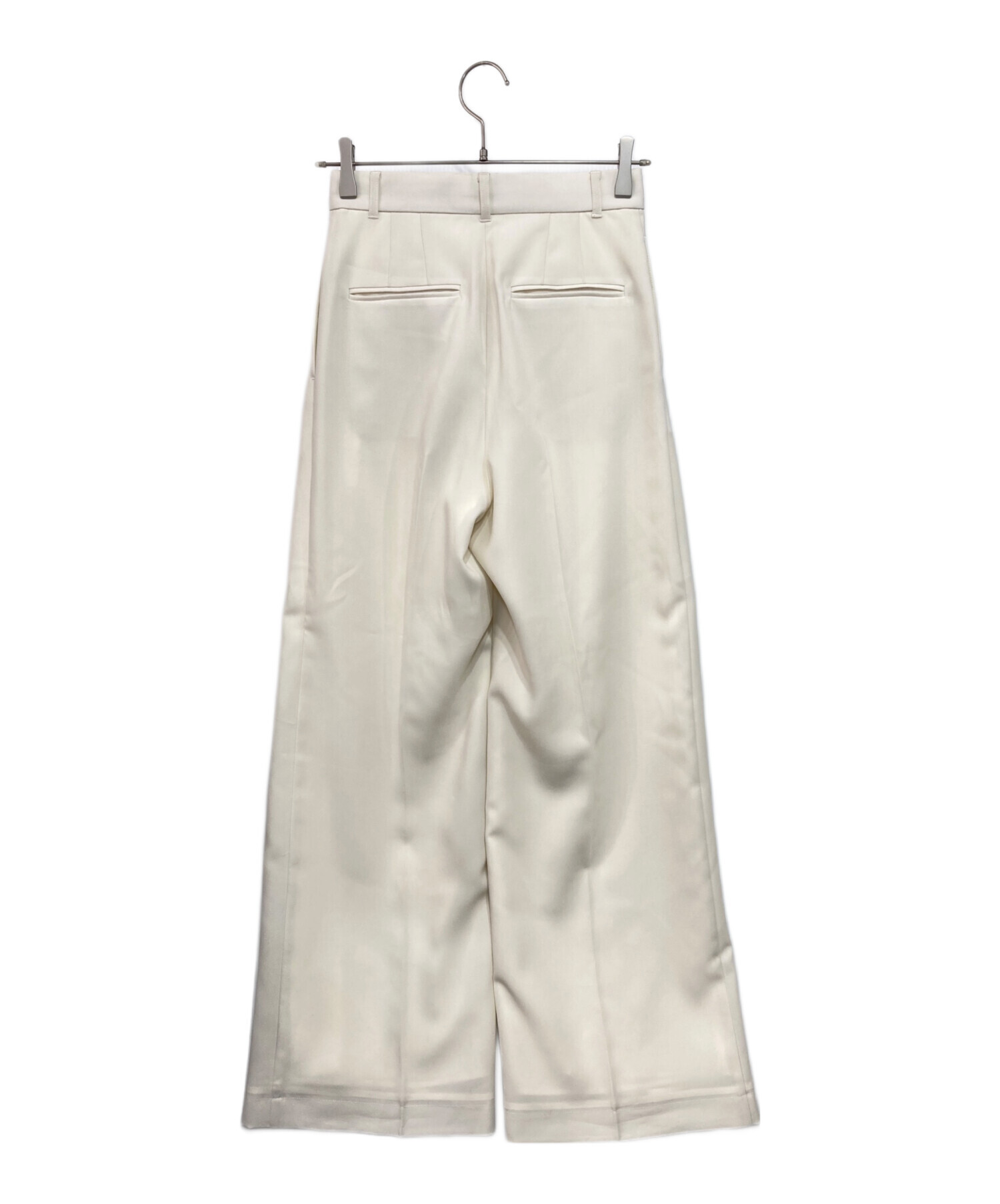 anuans ホワイトmサイズ アニュアンス anuans リネンフレアパンツ （WHITE） -靴＆ファッション