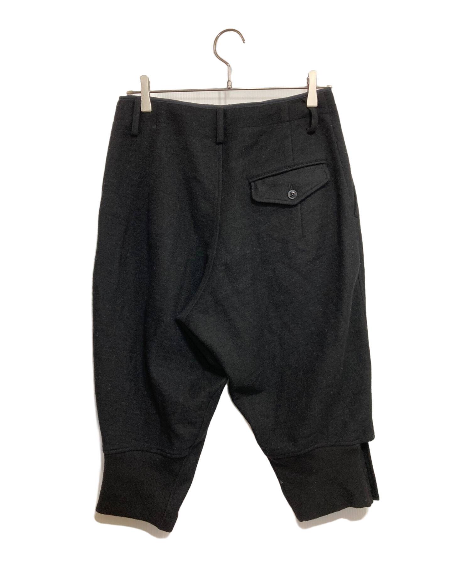 中古・古着通販】Y's (ワイズ) ウールクロップドパンツ ブラック