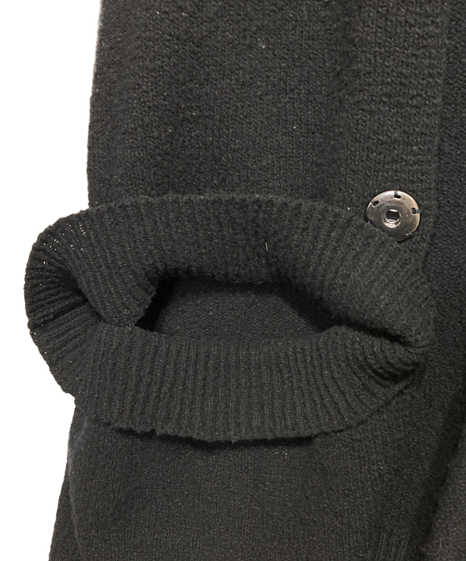 中古・古着通販】Y's (ワイズ) ステッチニットカーディガン ブラック