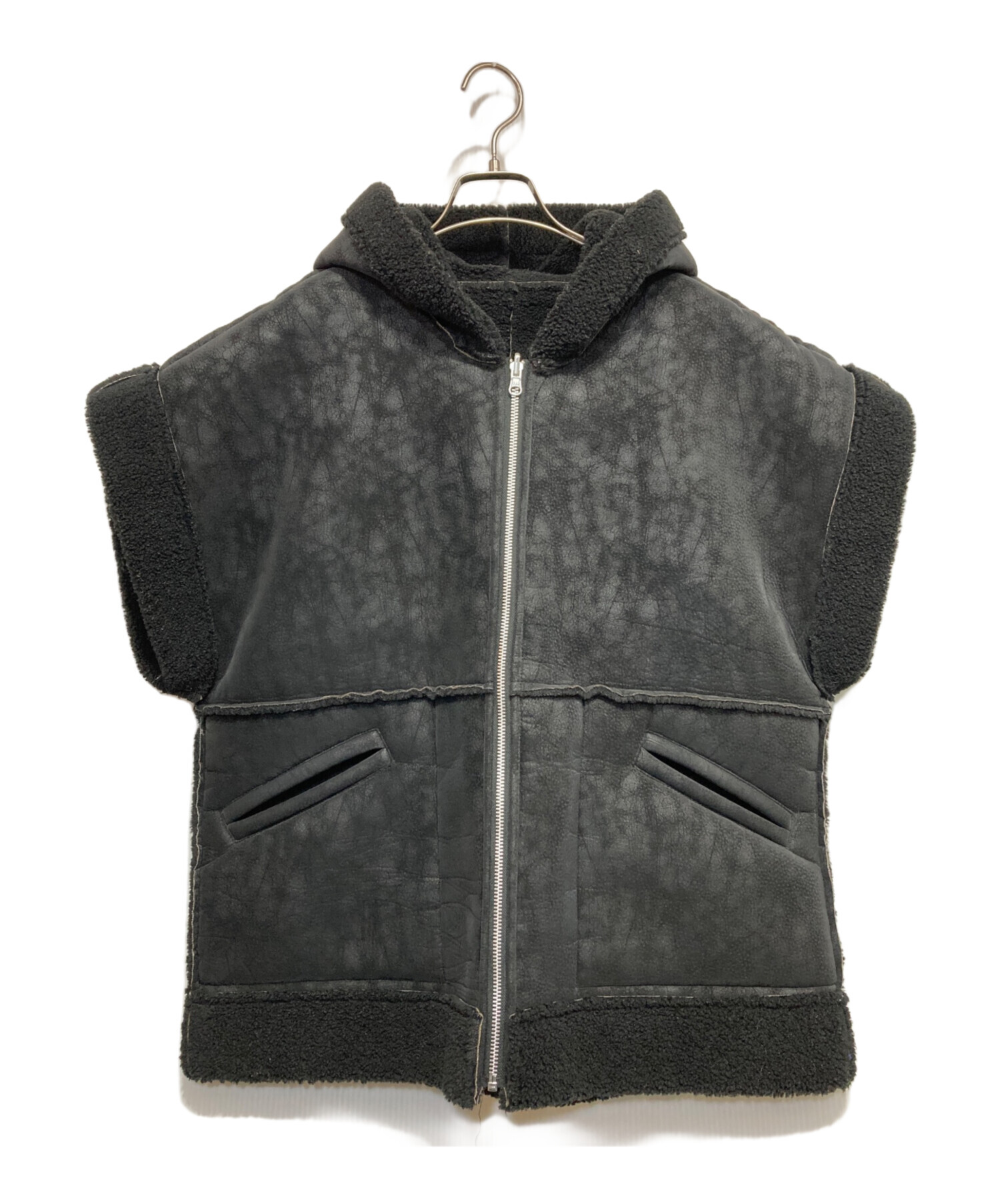 Sea Room lynn / フェイクムートンベスト/FREE/フェイクレザー/BLK/無地/003170011 中古・古着通販】Sea Room lynn (シールームリン) フェイク