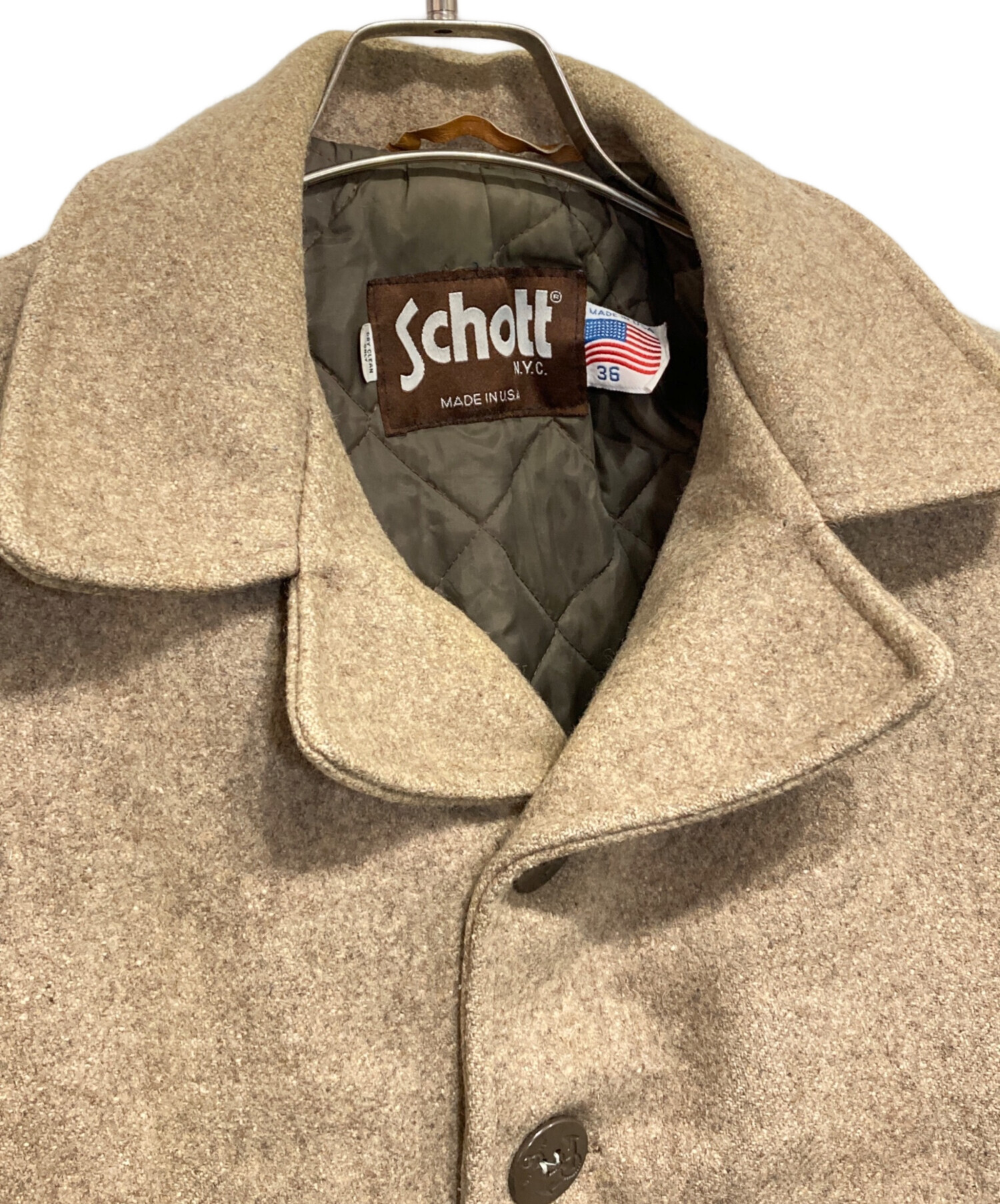 中古・古着通販】Schott (ショット) メルトンジャケット ベージュ