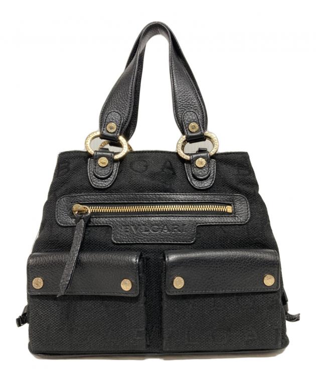 ブルガリ BVLGARI  2WAY  ハンドバッグ キャンバス レディース  中古 中古・古着通販】BVLGARI (ブルガリ) ロゴマニア2WAYハンドバッグ