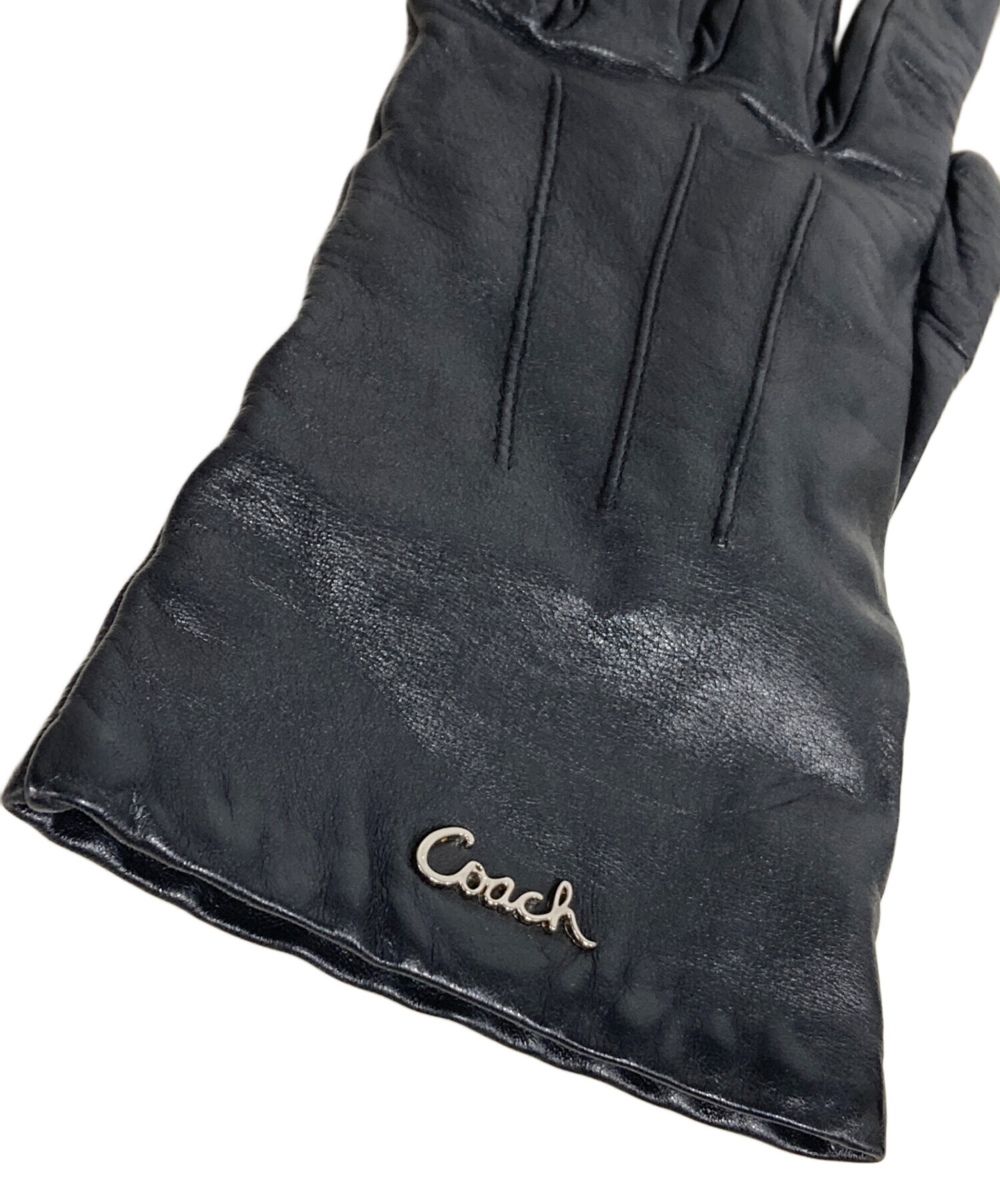 【未使用品】COACH/コーチ/レザーグローブ/手袋/黒/size7.5/ 羊革 COACH（コーチ） 手袋 レディース COACH gloves グローブ ブラック