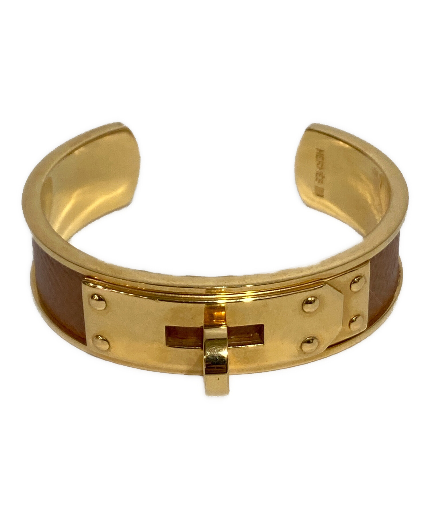 HERMES エルメス ゴールドバングル 中古・古着通販】HERMES (エルメス) ケリーバングル ゴールド×ベージュ