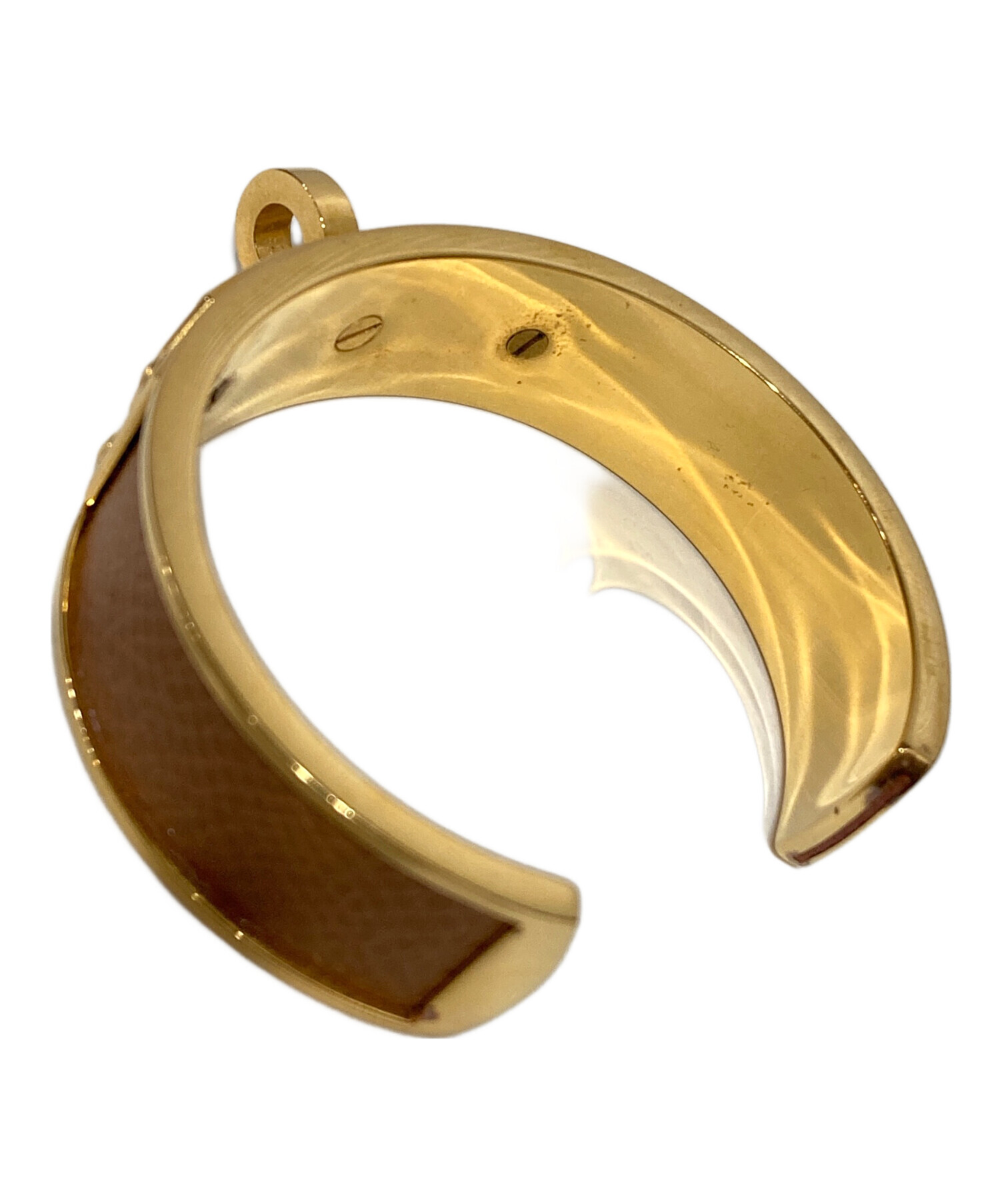 中古・古着通販】HERMES (エルメス) ケリーバングル ゴールド×ベージュ