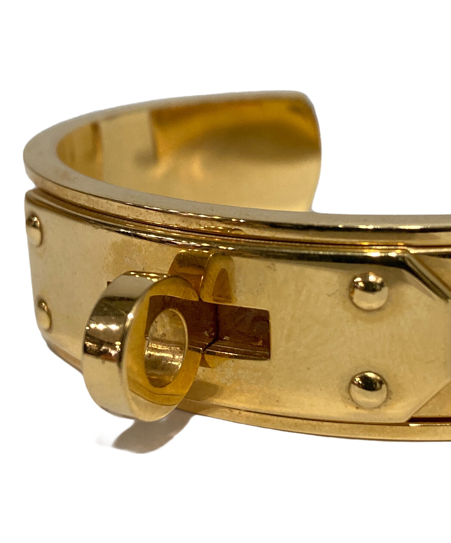 中古・古着通販】HERMES (エルメス) ケリーバングル ゴールド×ベージュ