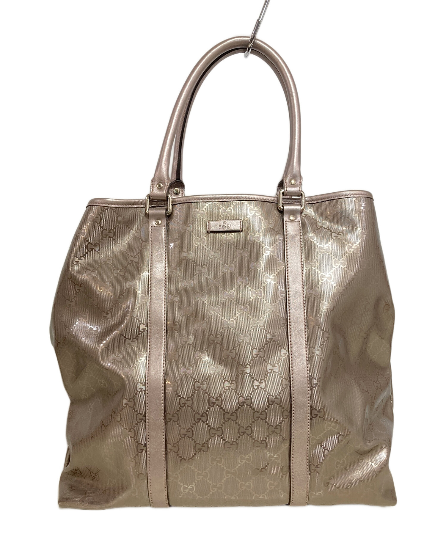 中古・古着通販】GUCCI (グッチ) メタリックトートバッグ ピンク 