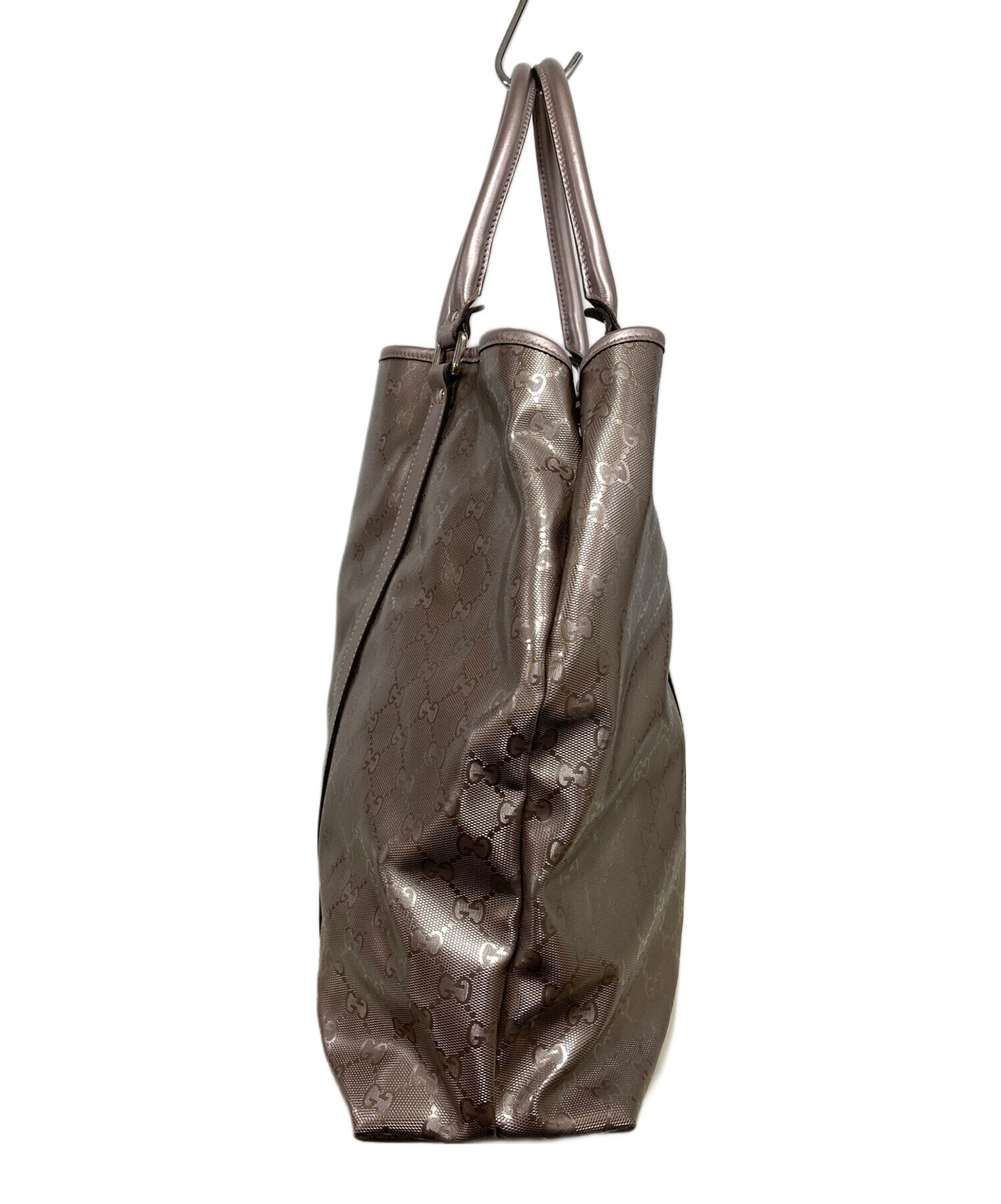 中古・古着通販】GUCCI (グッチ) メタリックトートバッグ ピンク