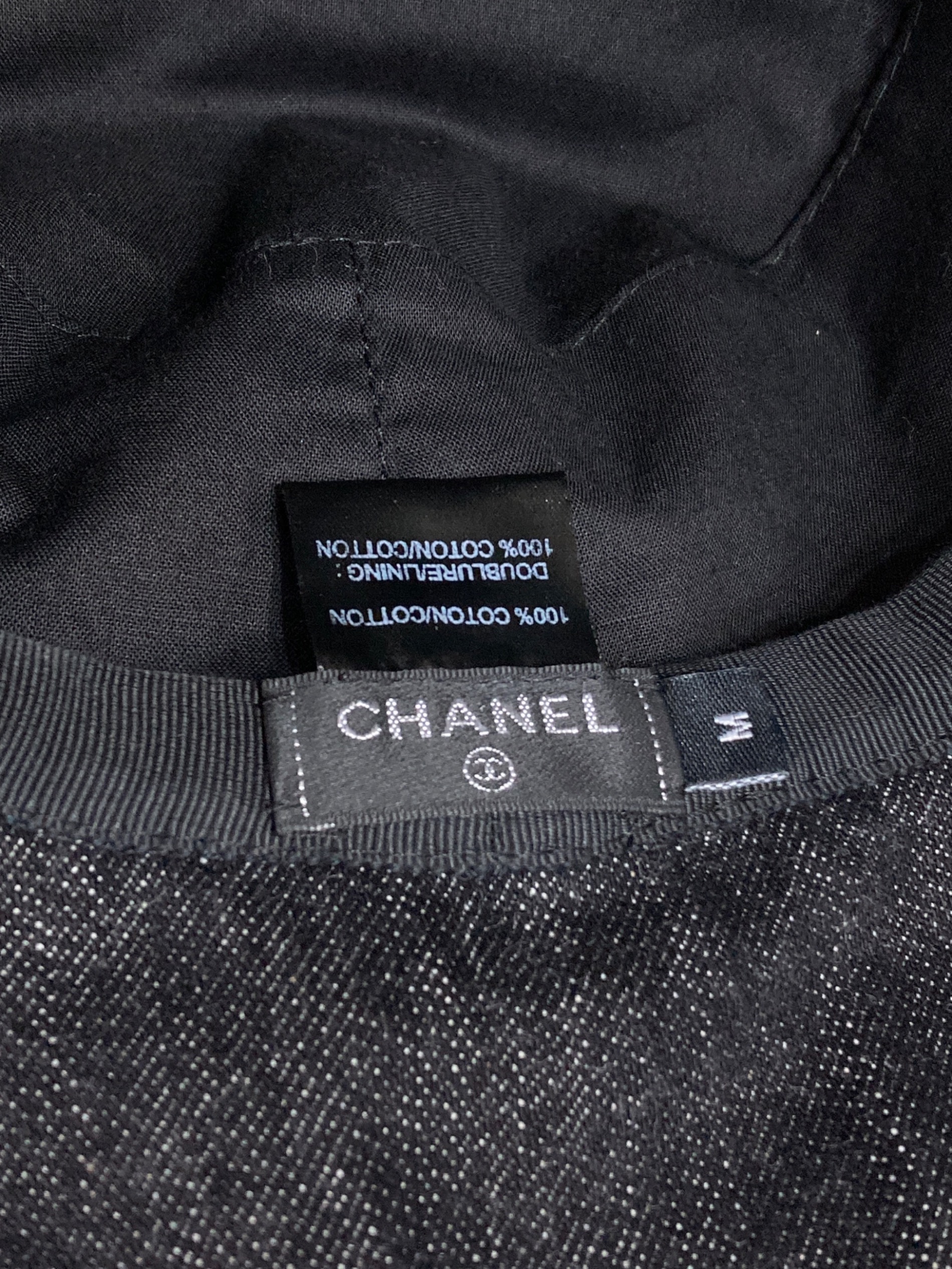 中古・古着通販】CHANEL (シャネル) ロゴ刺繍デニムバケットハット