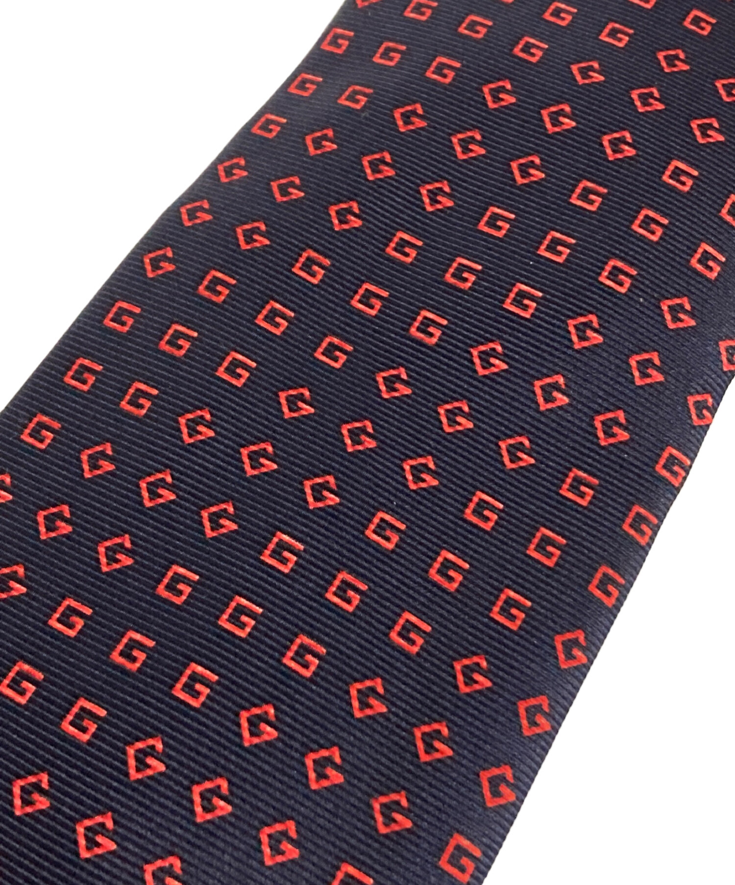 中古・古着通販】GUCCI (グッチ) GGパターンネクタイ レッド×ネイビー