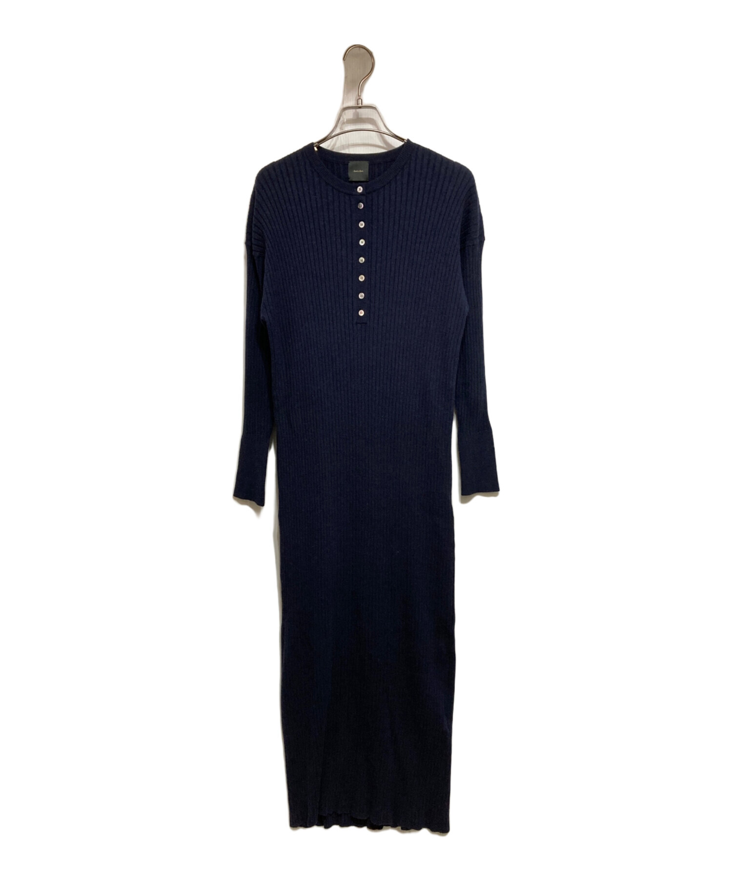 スピックアンドスパン ヘンリーネックリブニットワンピース 今季 手洗い可 / 追加》ヘンリーネックリブニットワンピース（ワンピース