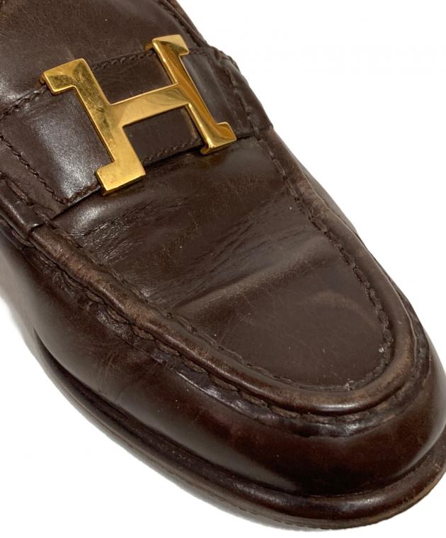 中古・古着通販】HERMES (エルメス) コンスタンスローファー ブラウン