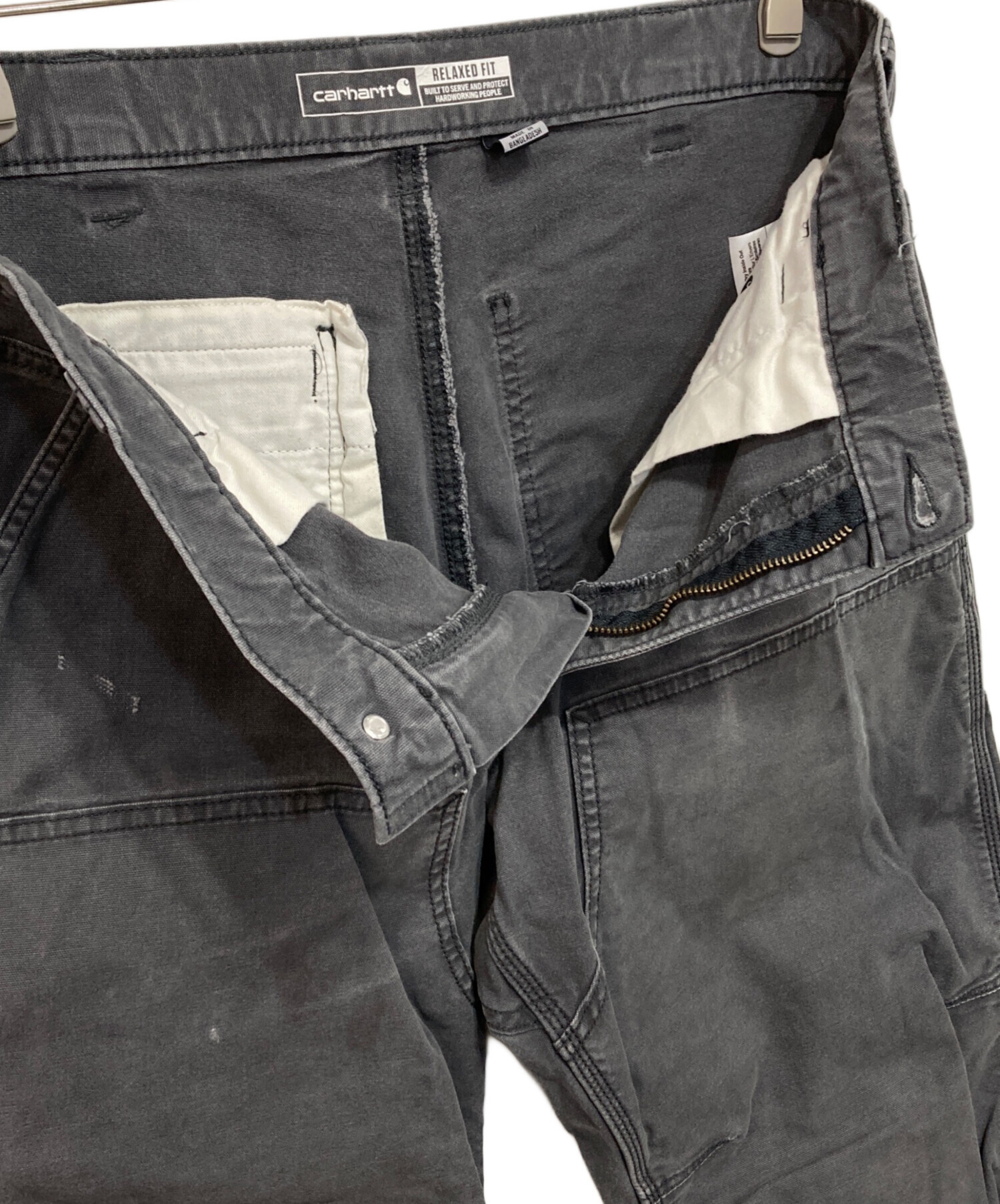 カーハート　carhartt ダブルニー　34x32 CHT usa製 US Carhartt カーハート Wニー Black Made in USA アメリカ製 ブラック