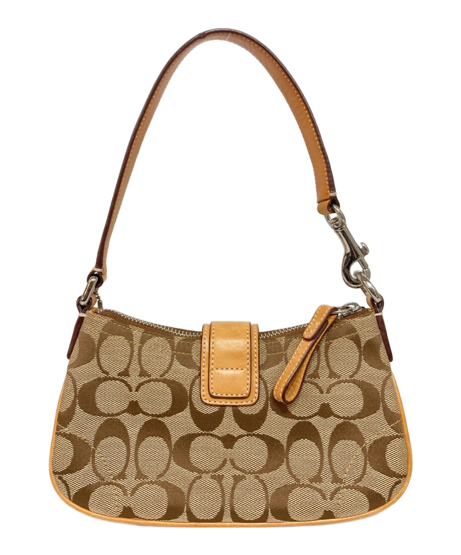 送料無料！COACHバッグ♪(中古) 中古・古着通販】COACH (コーチ) グレインレザーダブルジップキャリー