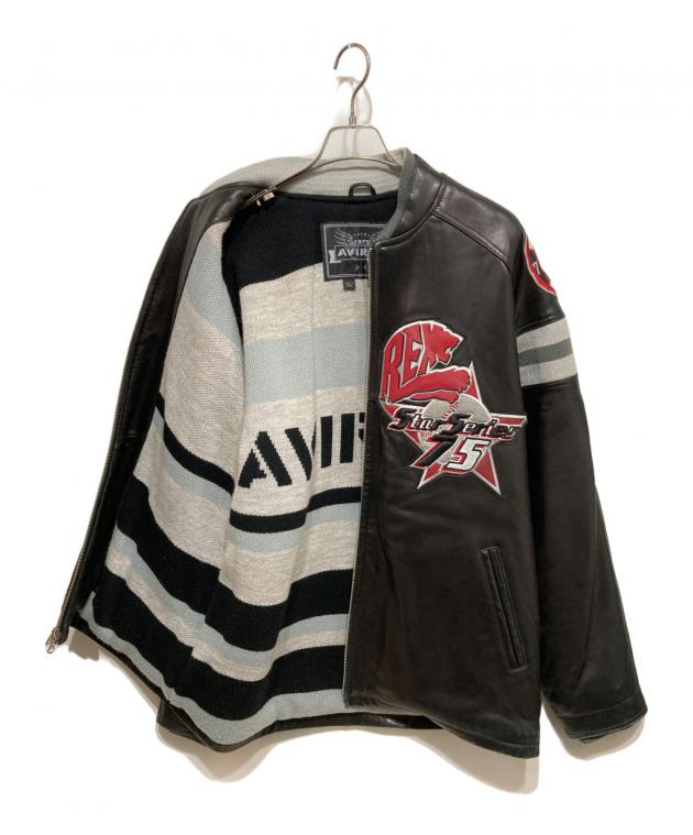 中古・古着通販】AVIREX (アヴィレックス) レザー刺繍スタジャン